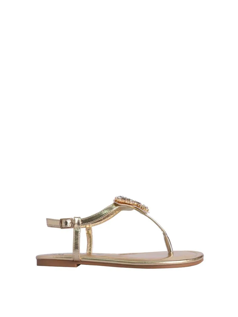 VILLAINS SF PIPER Flat Sandals GOLD