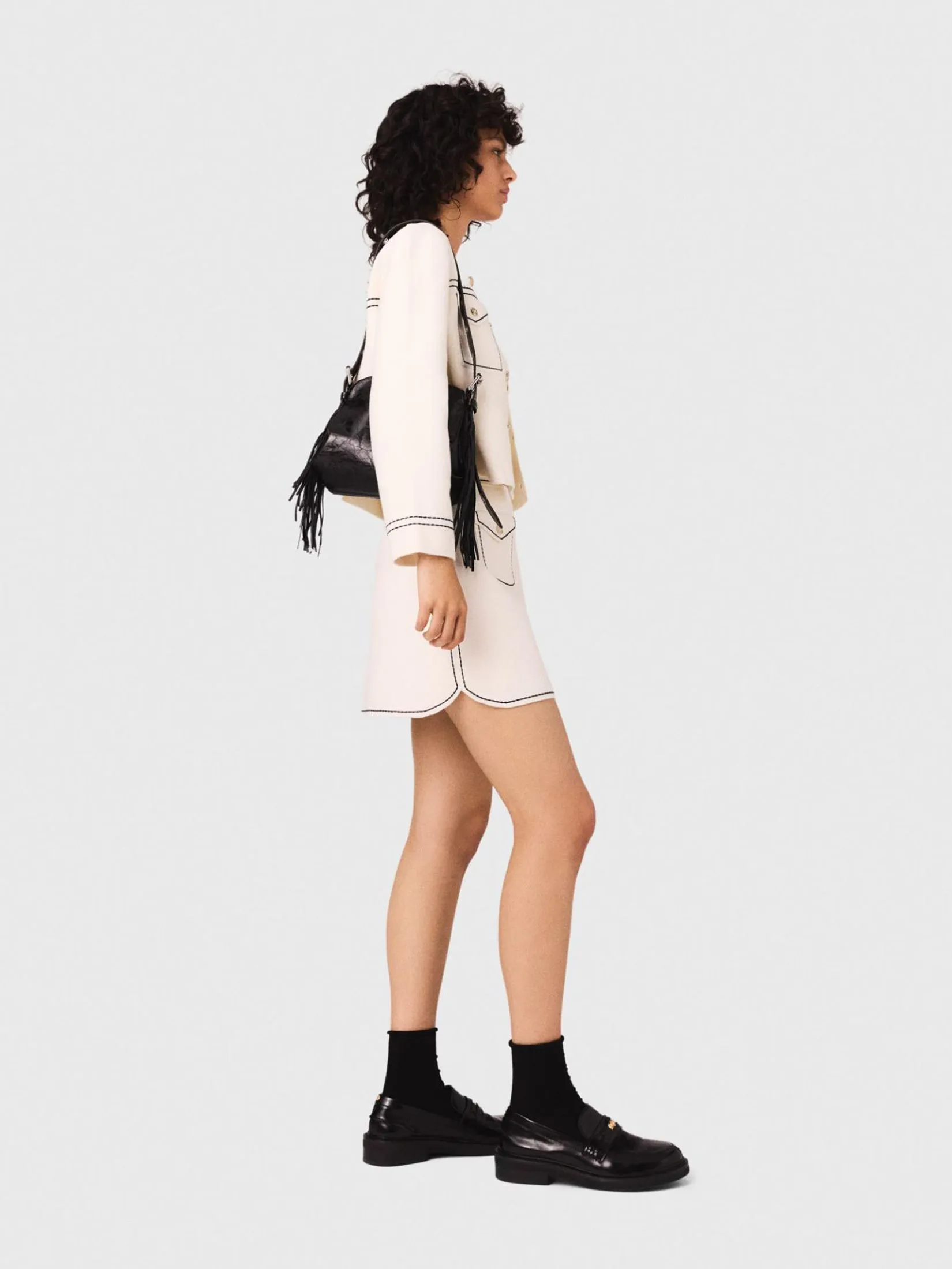 MAJE Women Skirt Short Topstitched Knit