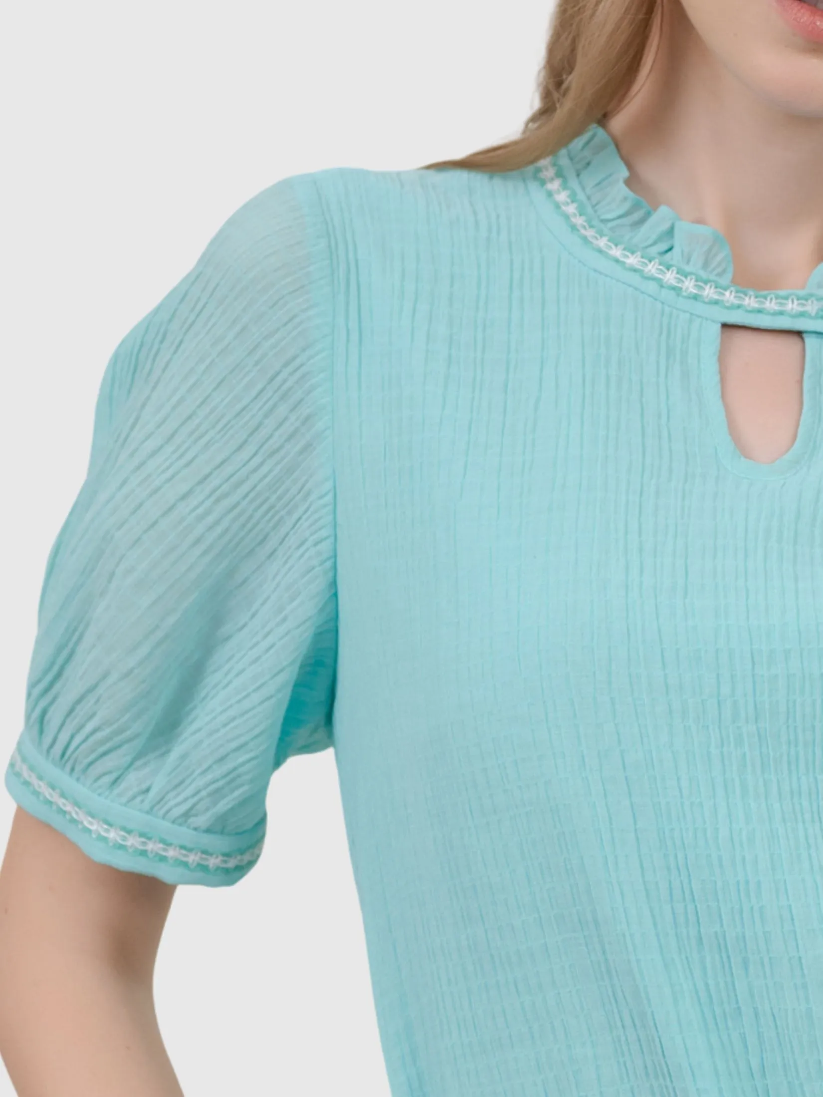 VERONIQA Women Blouse Chiffon Dobby Blue