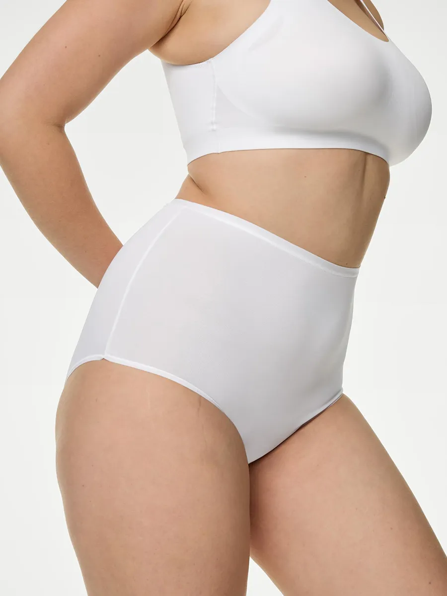 MARKS & SPENCER Women Full Briefs 10pk High Waisted White