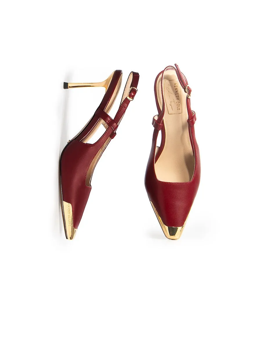 KENNETH COLE WOMEN HEELS ADIA SLINGBACKS X ANNE THONGPRASOM / BORDEAUX WINE