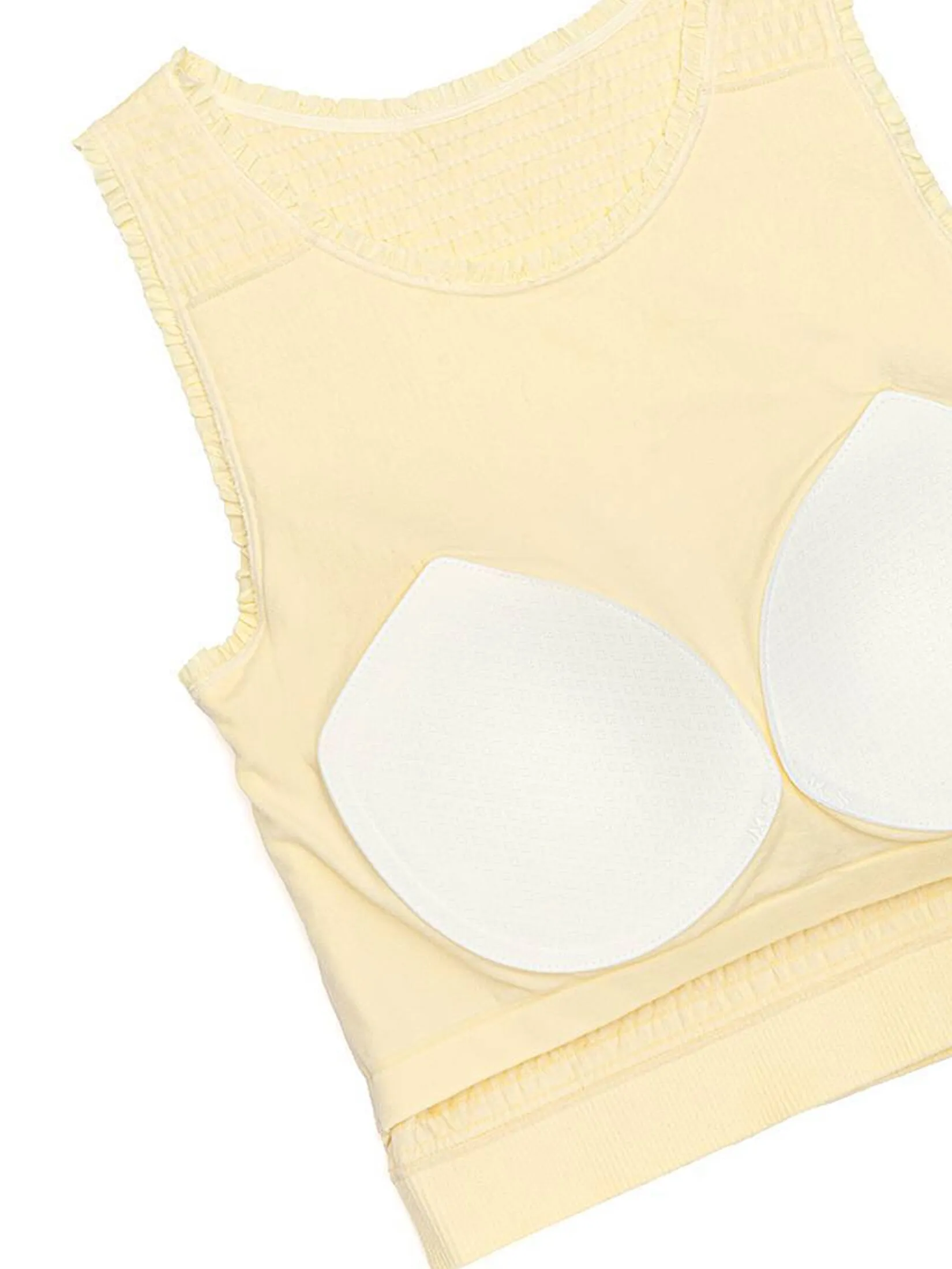 SABINA Bra Tops Tank top Woman Free seamless panty - Light Yellow