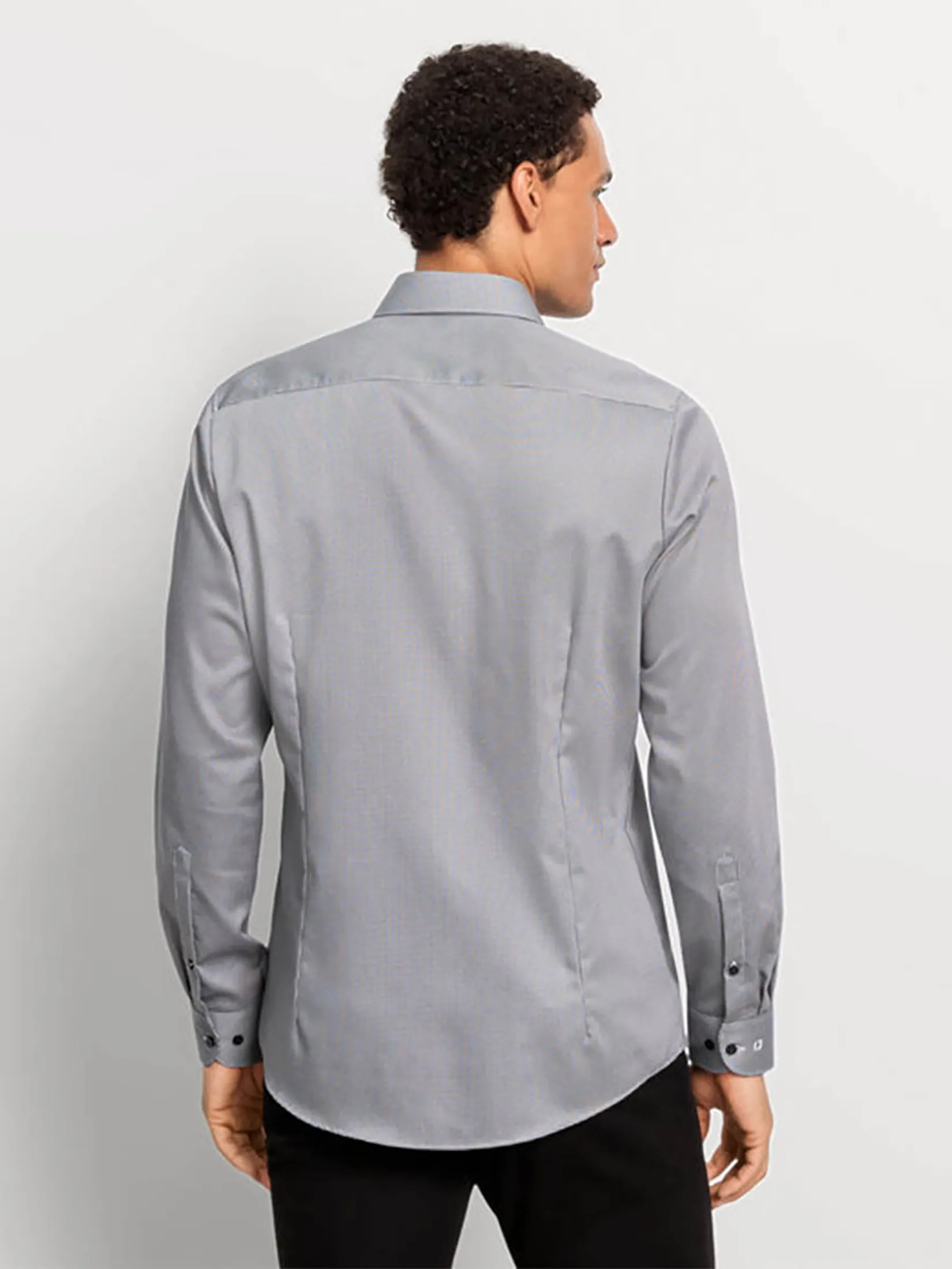 OLYMP MEN SHIRT LONG SLEEVES BUSINESS SHIRT BODY FIT LIGHT GREY