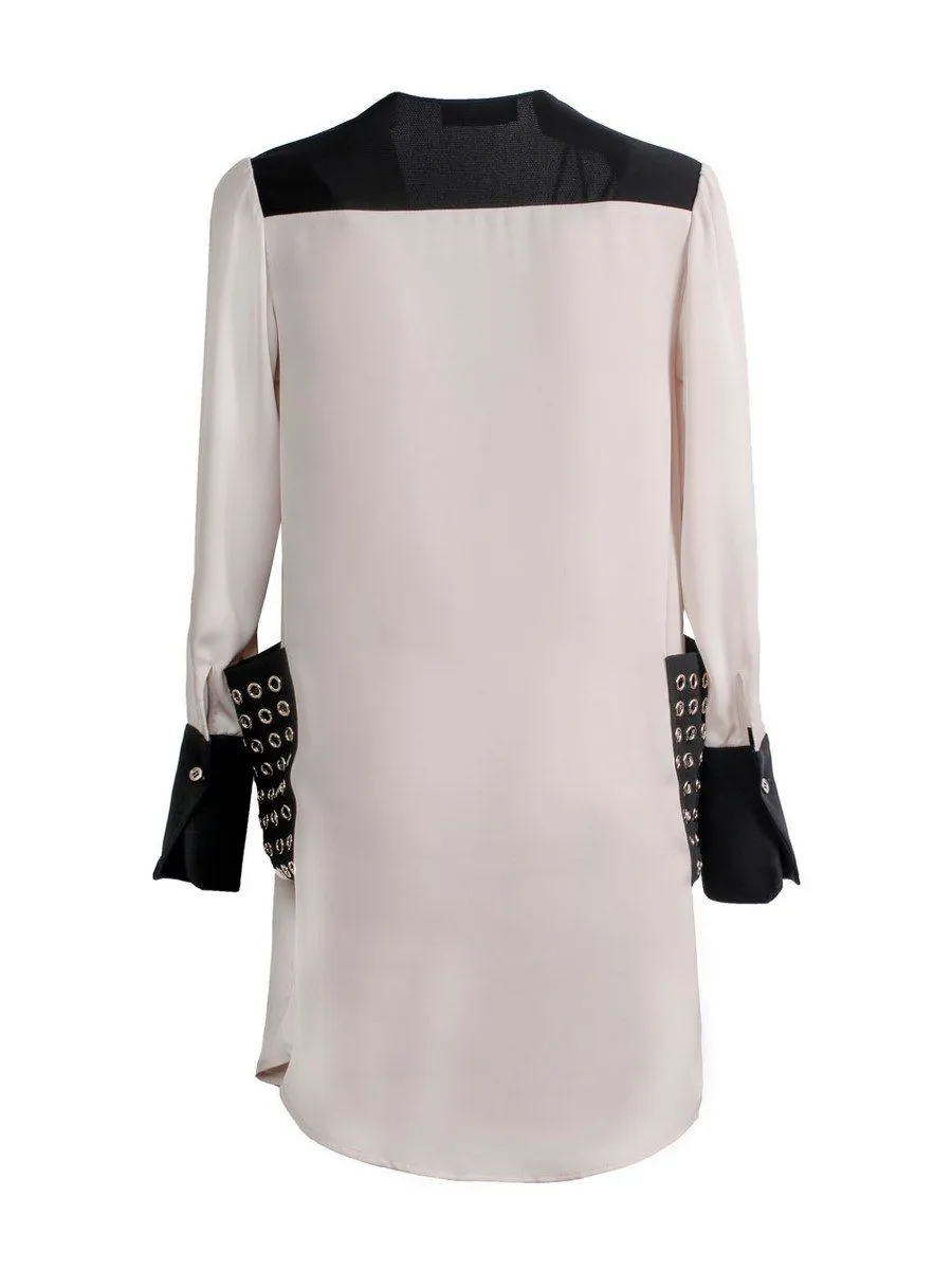 SENADA WOMEN CRISS CROSS STUDDED OATMEAL DRESS