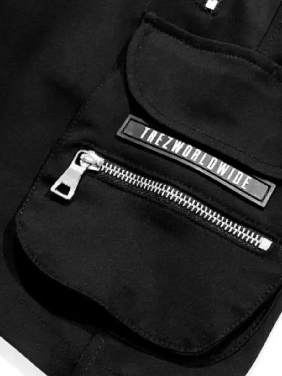 TZ WORLDWIDE MEN CARGO SHORTS TZ CARGO BLACK