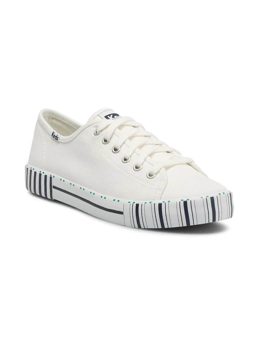 KEDS White/Navy Kickstart Tennis Stripe