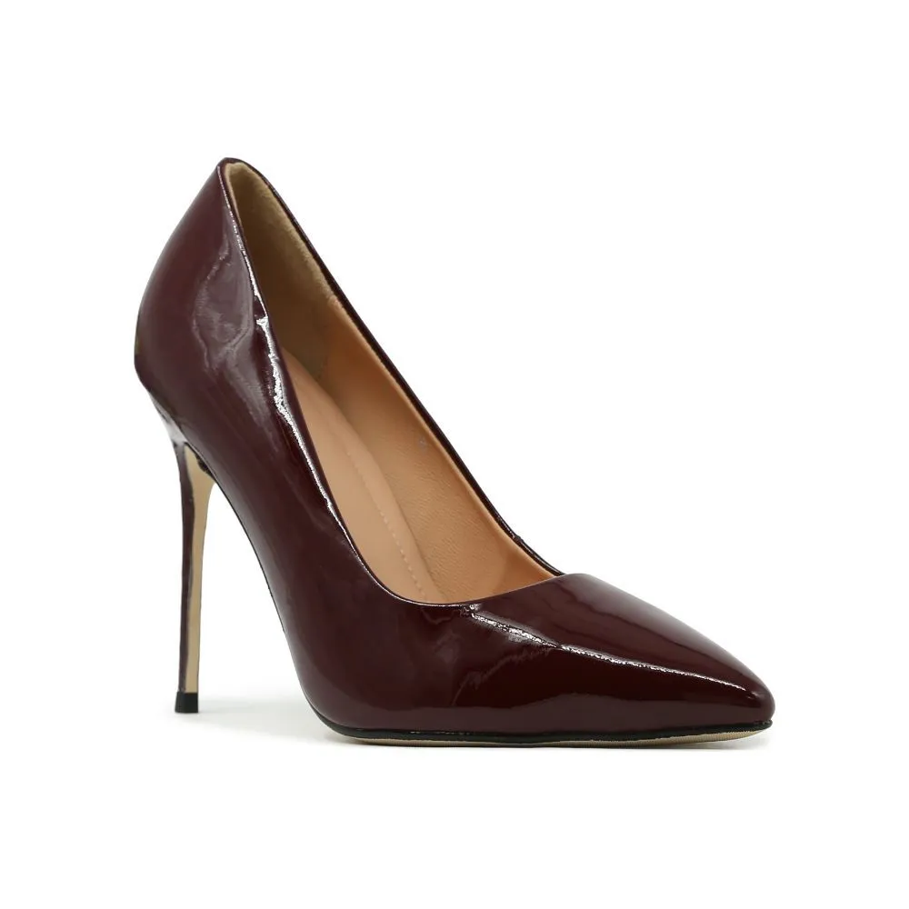 SHU CELEB HEELS 4" IN MILAN SWSC0801-RD55-GLOSSY BURGUNDY