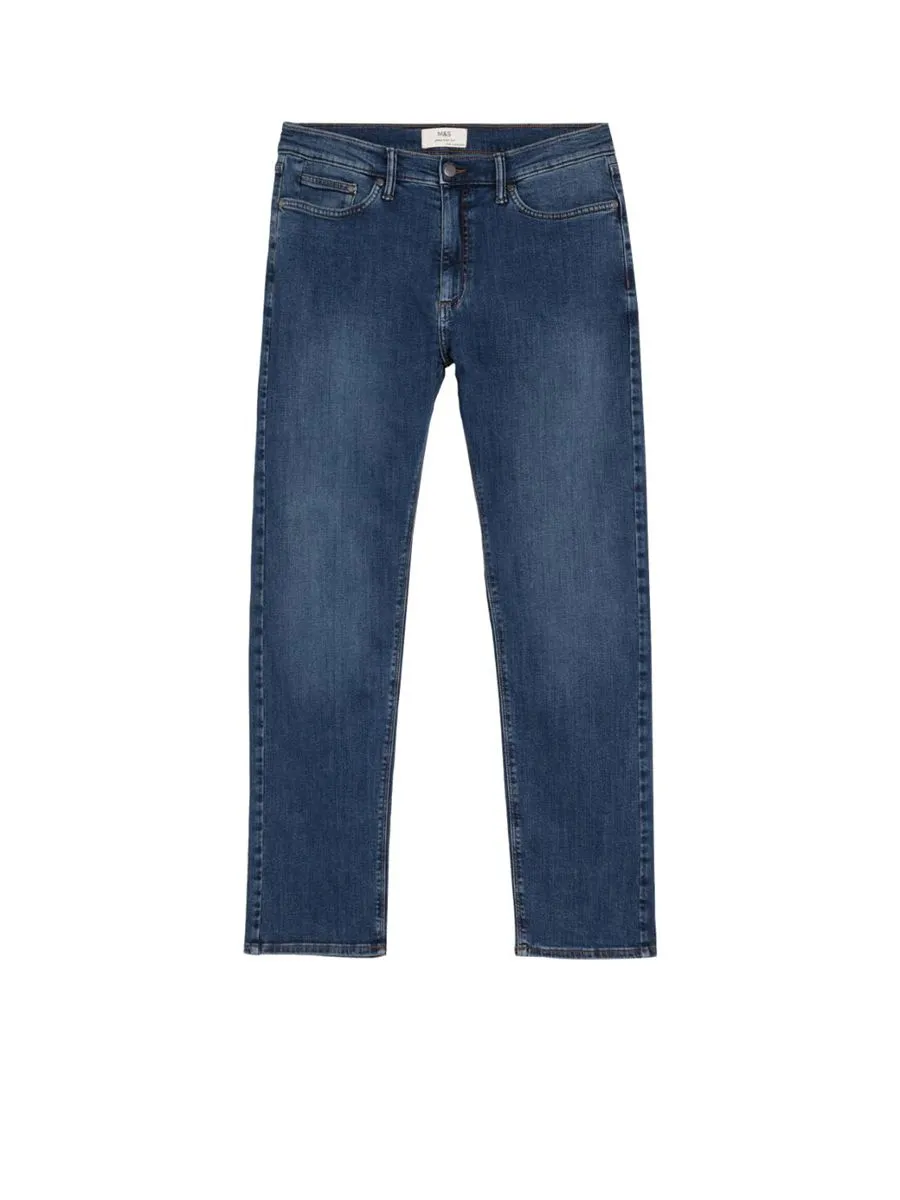 MARKS & SPENCER Men Jeans Straight Fit Stretch E2_Medium Blue