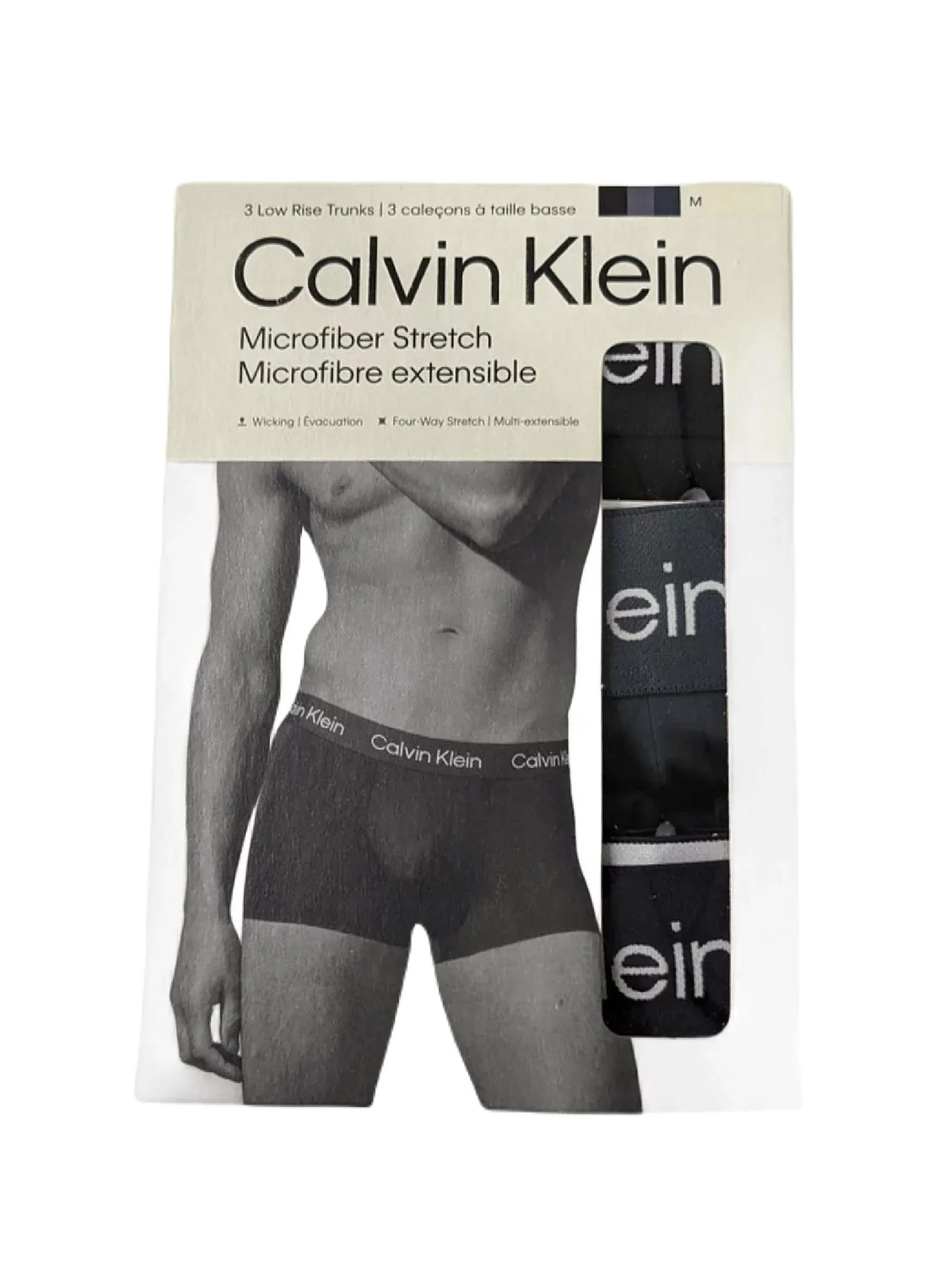 CALVIN KLEIN Men's Raw Cut Micro Low Rise Trunk 3Pack Multicolor