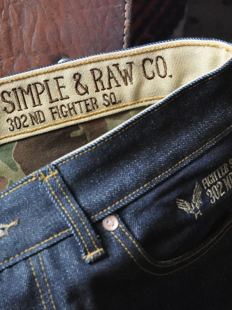 SIMPLE&RAW Devil Selvage Boyfriend Jeans Js907-26 Navy Blue