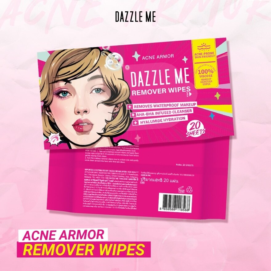 Dazzle Me Acne Armor Remover Wipes 20pcs.