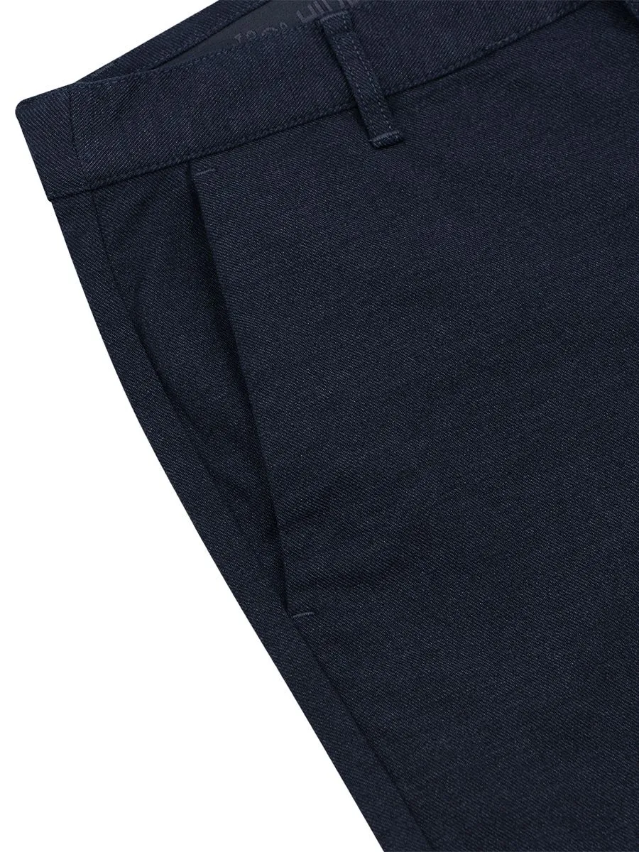 GIORDANO Men's Super Stretch Easy-Care Pants (180° Waistband) Dark Heather Blue