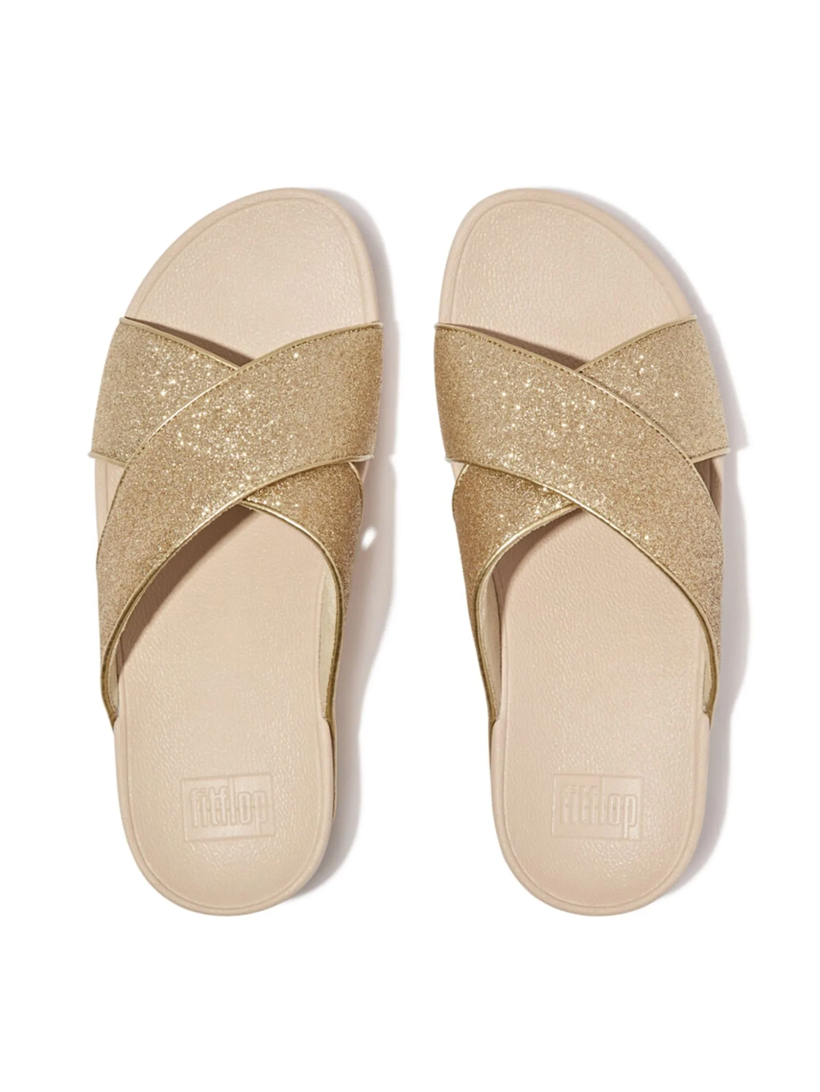 FitFlop™ WOMEN'S LULU GLITTERDUST CROSS SLIDES GOLD