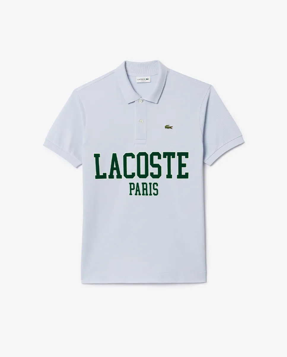 LACOSTE Original L.12.12 Lacoste Flocked Piqu  Polo Shirt Blue