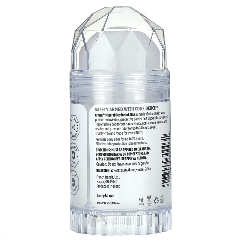 Crystal Body Deodorant, минеральный дезодорант-карандаш, без запаха, 120 г (4,25 унции)