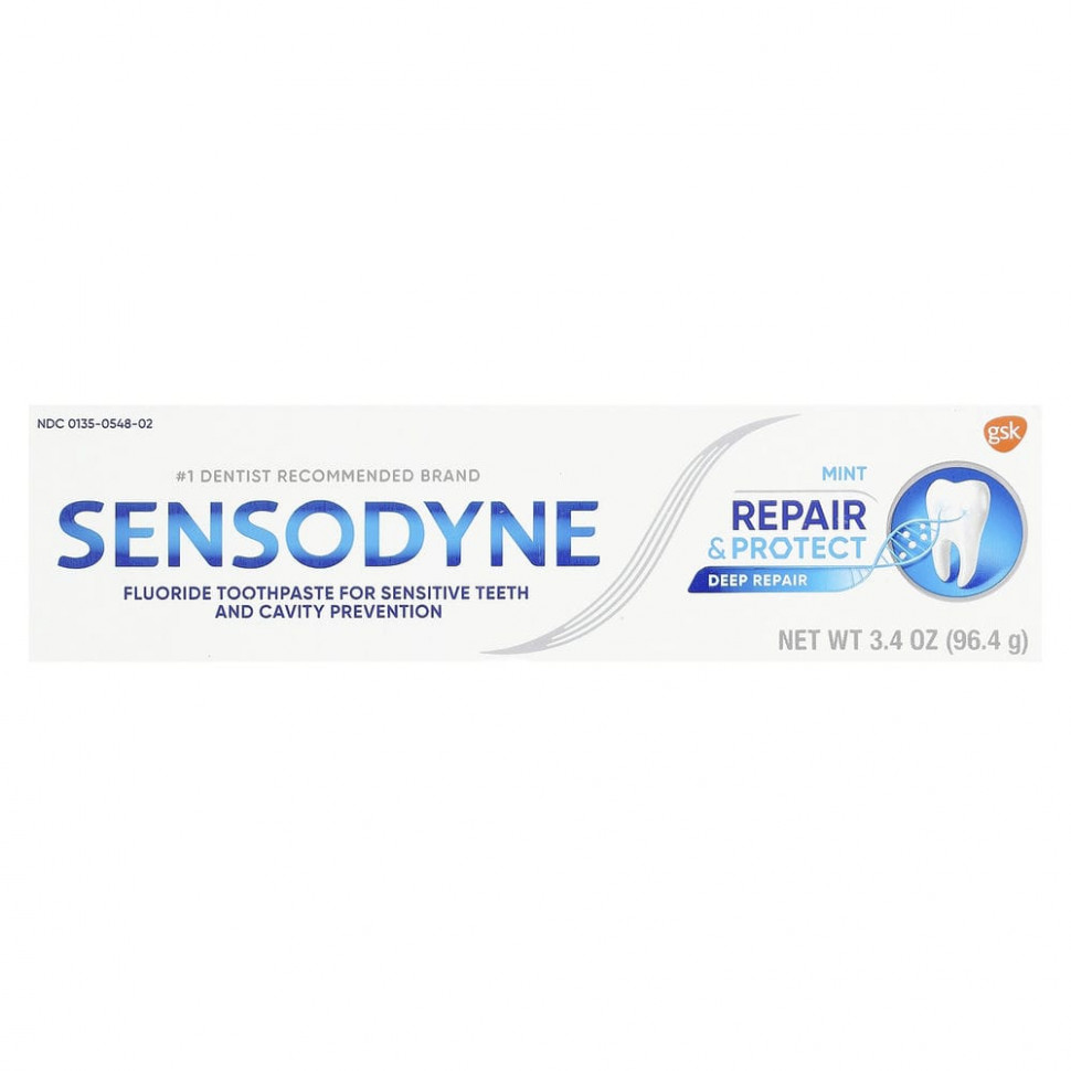 Sensodyne, Фтористая зубная паста «Восстановление и защита», 96,4 г
