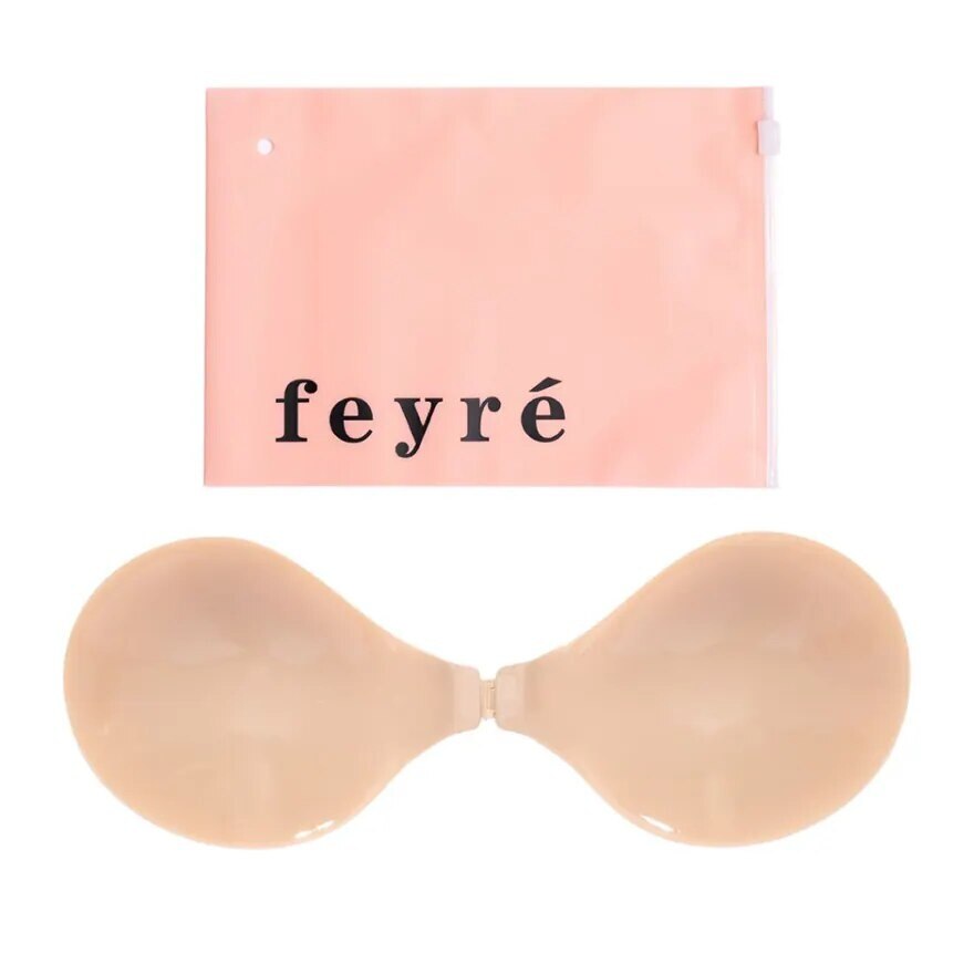 Feyre Round Shape Adhesive Silicone Bra Browny Color Size B