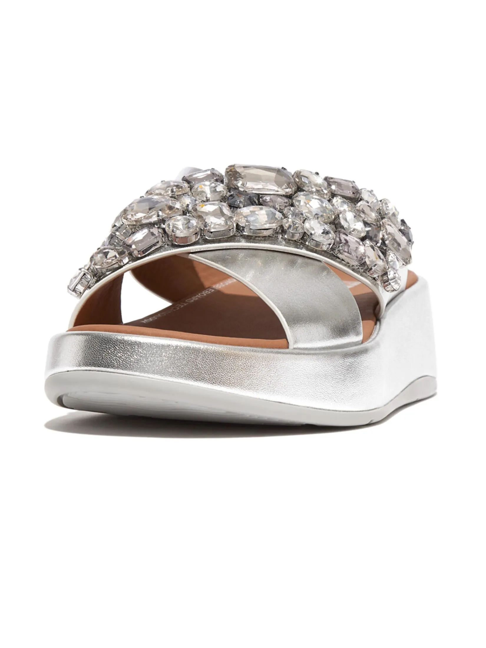 FitFlop™ WOMEN'S F-MODE JEWEL-DELUXE CROSS SILVER