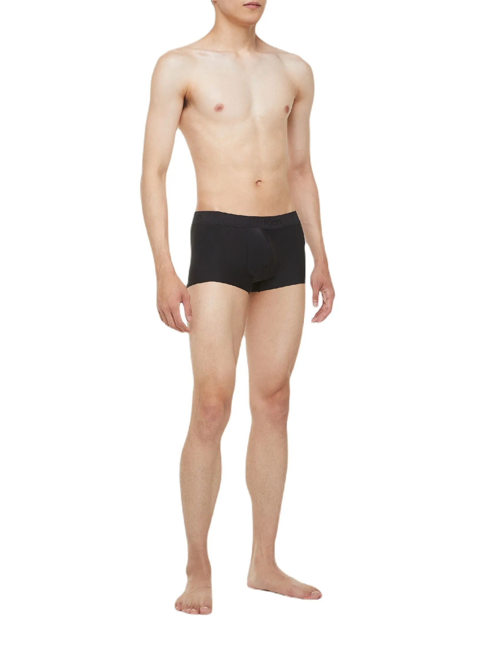 CALVIN KLEIN Men's CK Black Microfiber Stretch Low Rise Trunk Black