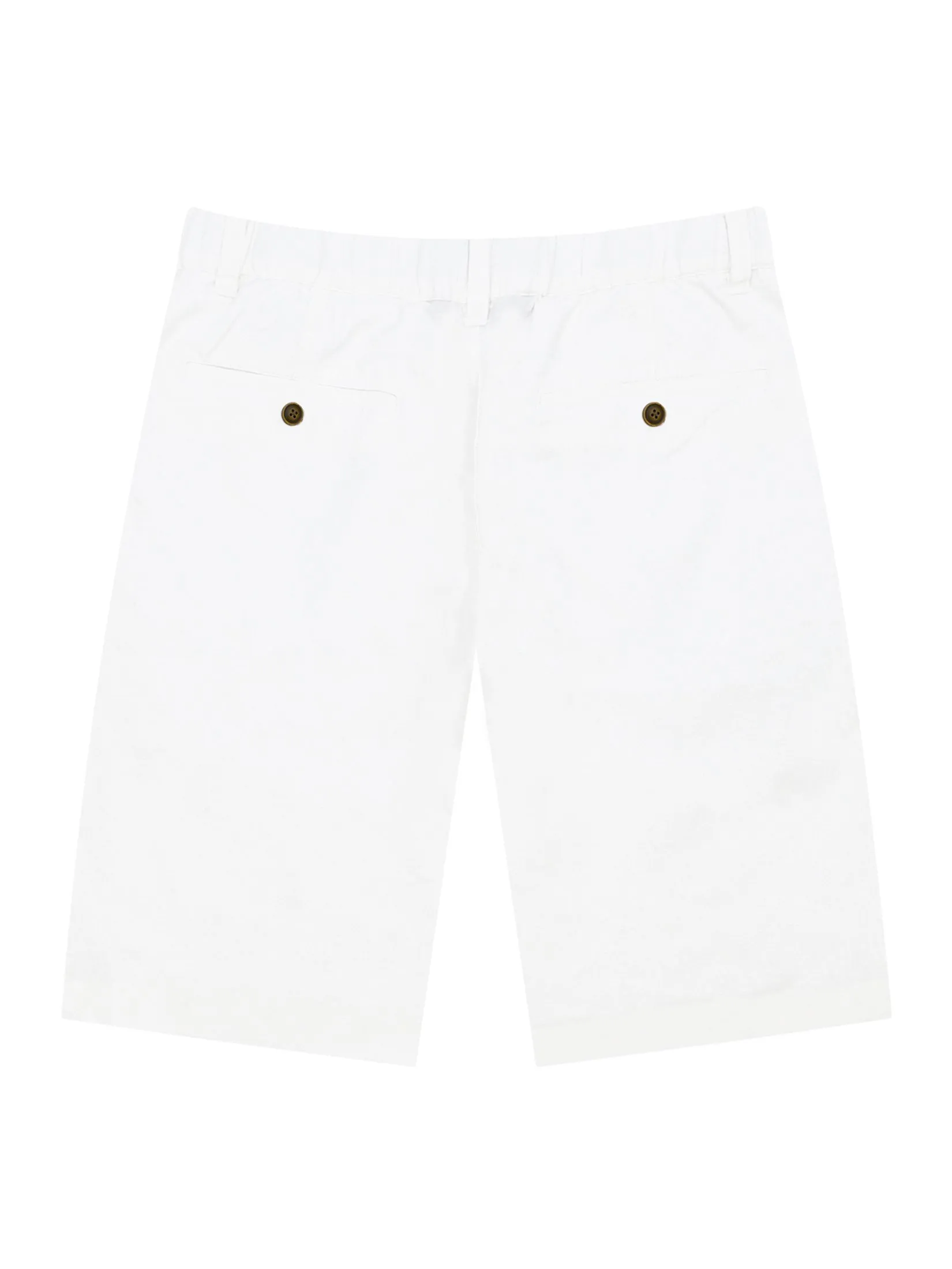 GIORDANO Men's Drawstring Elastic Waist Bermuda Linen Shorts Signature White