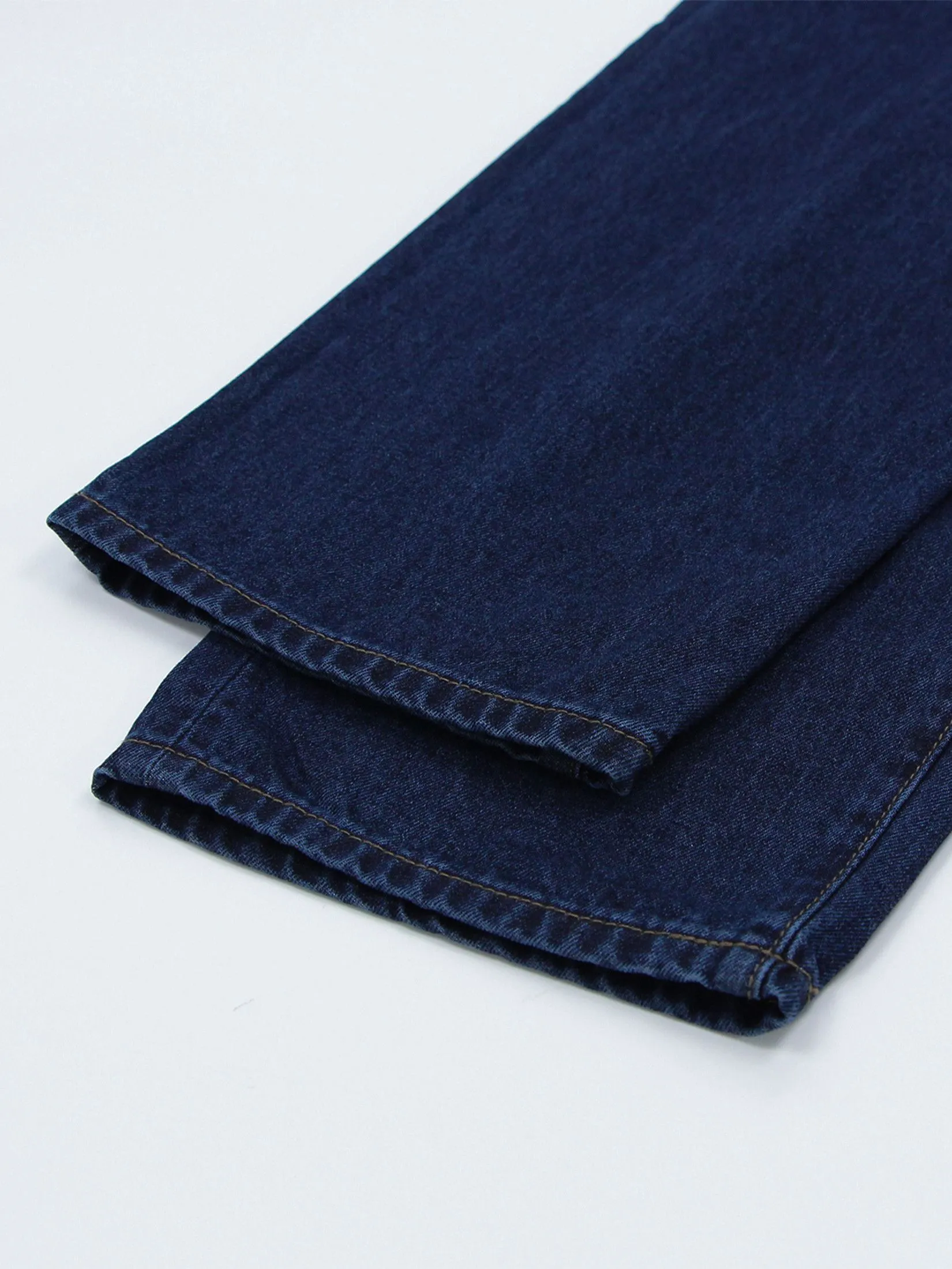 GIORDANO Men's Relaxed Denim Jeans (180° Elastic Waist)  Dark indigo