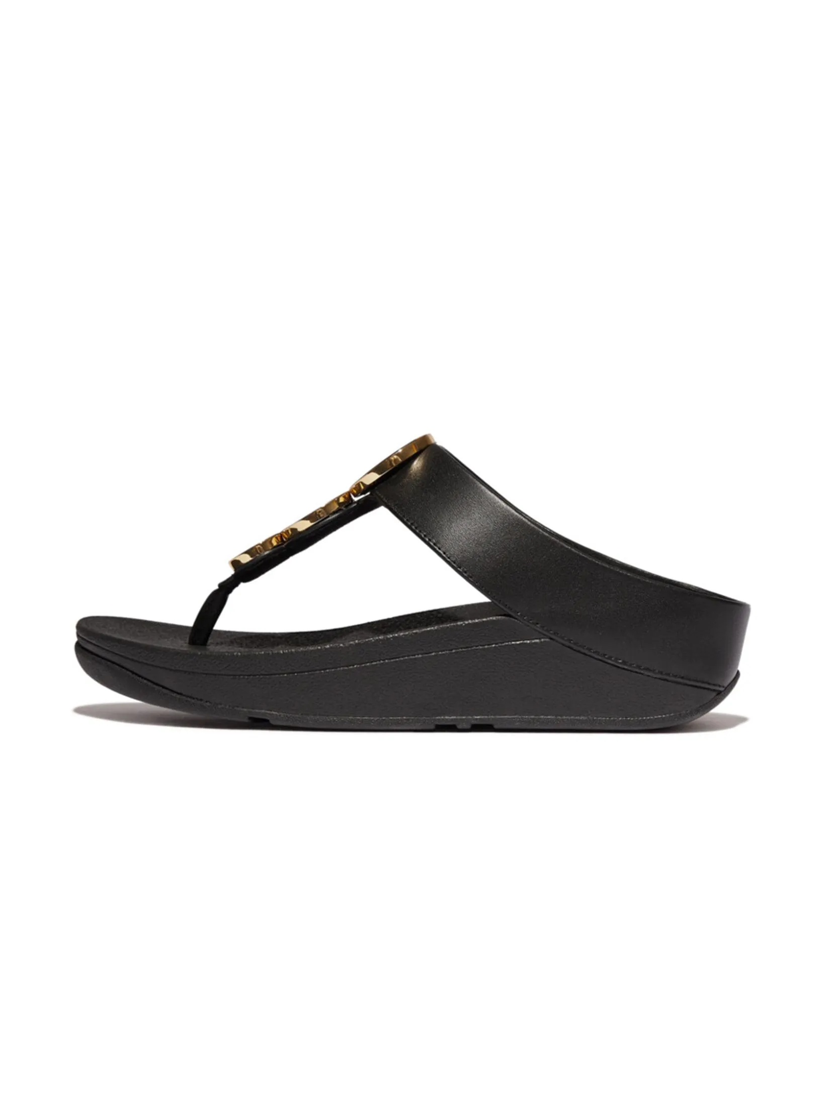 FitFlop™ WOMEN'S FINO RESIN-HOOP LEATHER BLACK