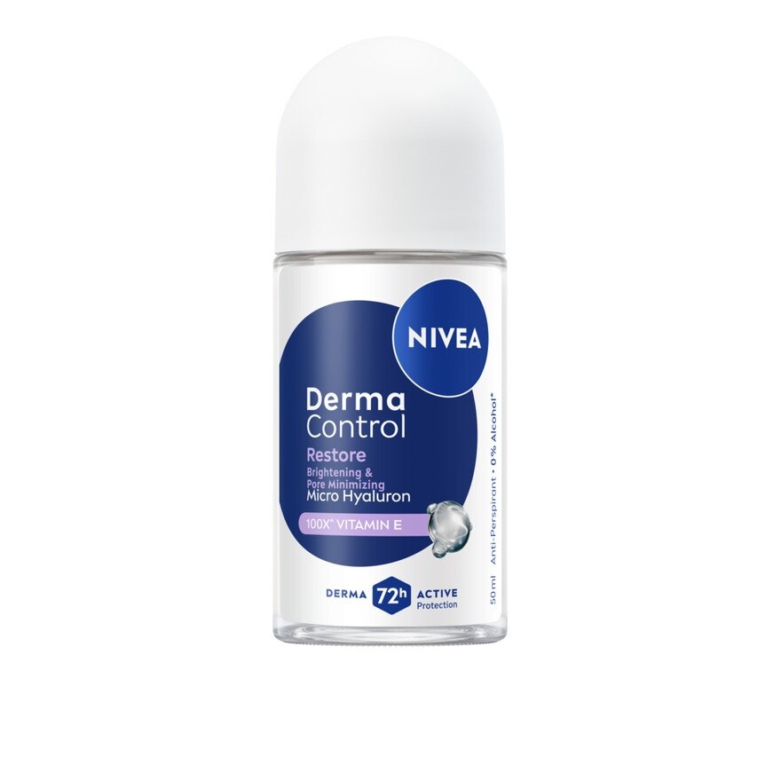Nivea Roll On Derma Control Restore 50 Ml. โรลออนลดเหงื่อ ระงับกลิ่นกาย - Purple