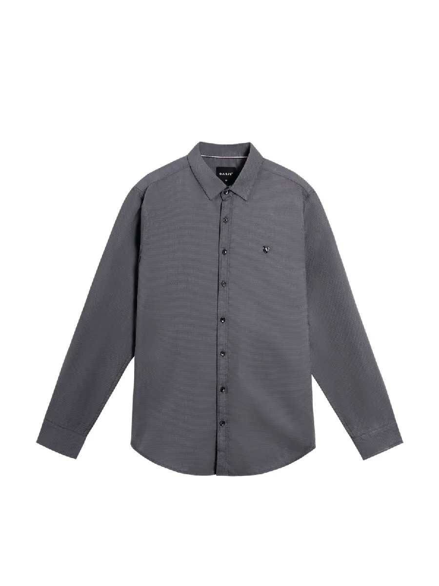 OASIS Men's Long sleeve polo shirt Grey