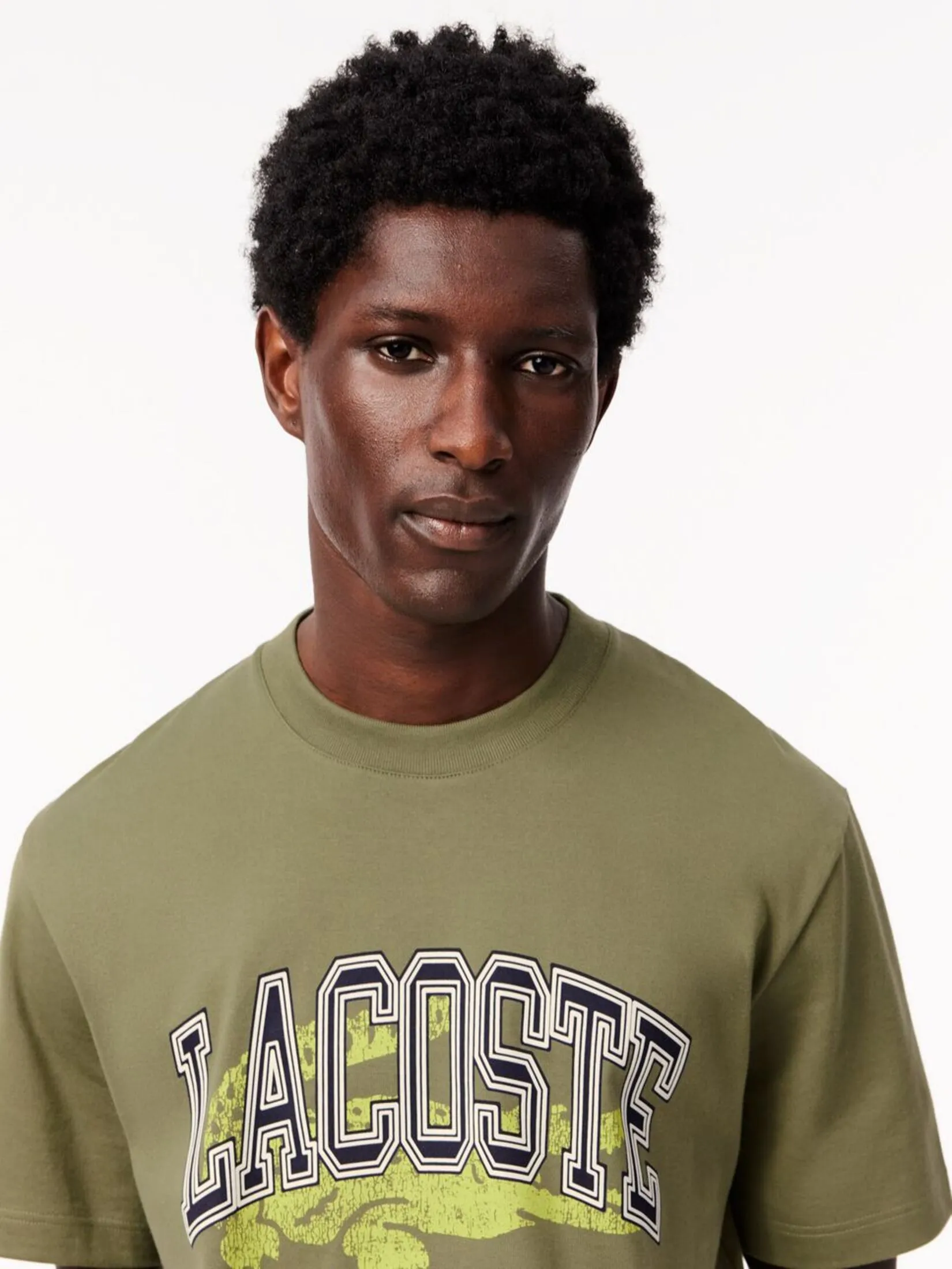 LACOSTE Cotton Jersey Signature T-shirt Green
