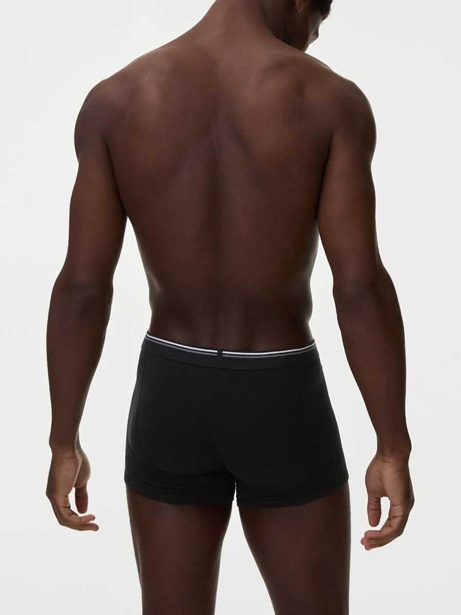 MARKS & SPENCER Men Trunks Pack Cotton Stretch Cool & Fresh Marl 5 pcs Grey Mix