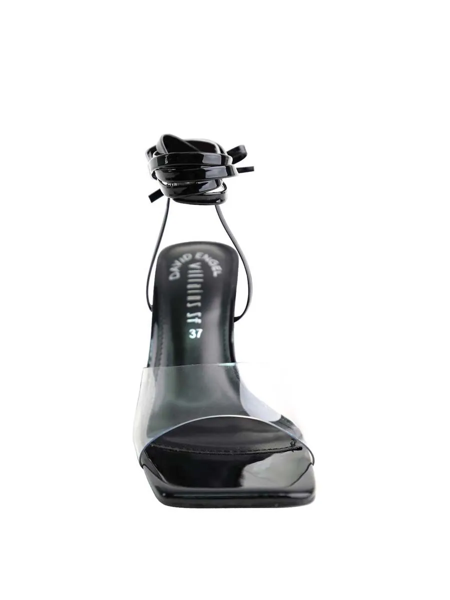 VILLAINS SF CYBIL Women's Heeled Sandals BLACK PATENT