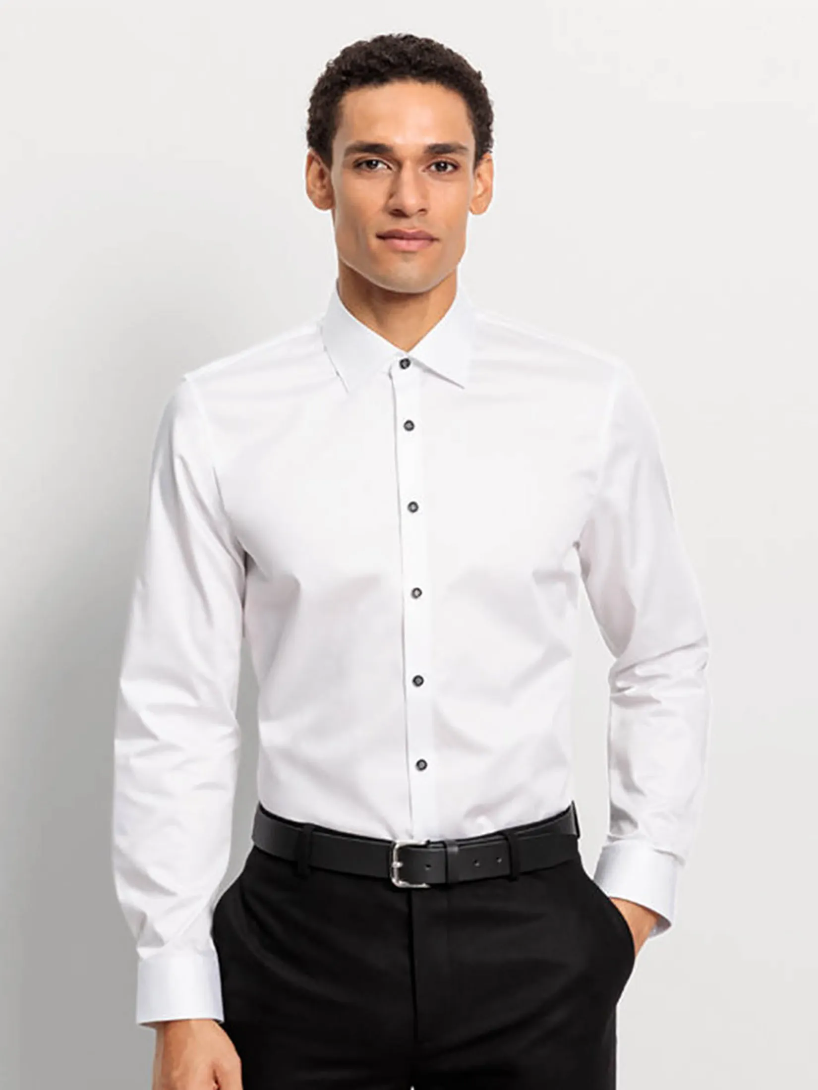 OLYMP MEN SHIRT LONG SLEEVES BUSINESS SHIRT SUPER SLIM FIT WHITE