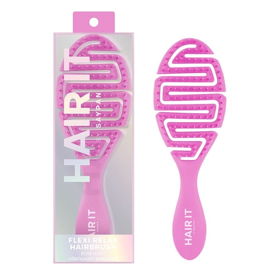HAIR IT Flexi Relax Hairbrush Pink Rose Scent