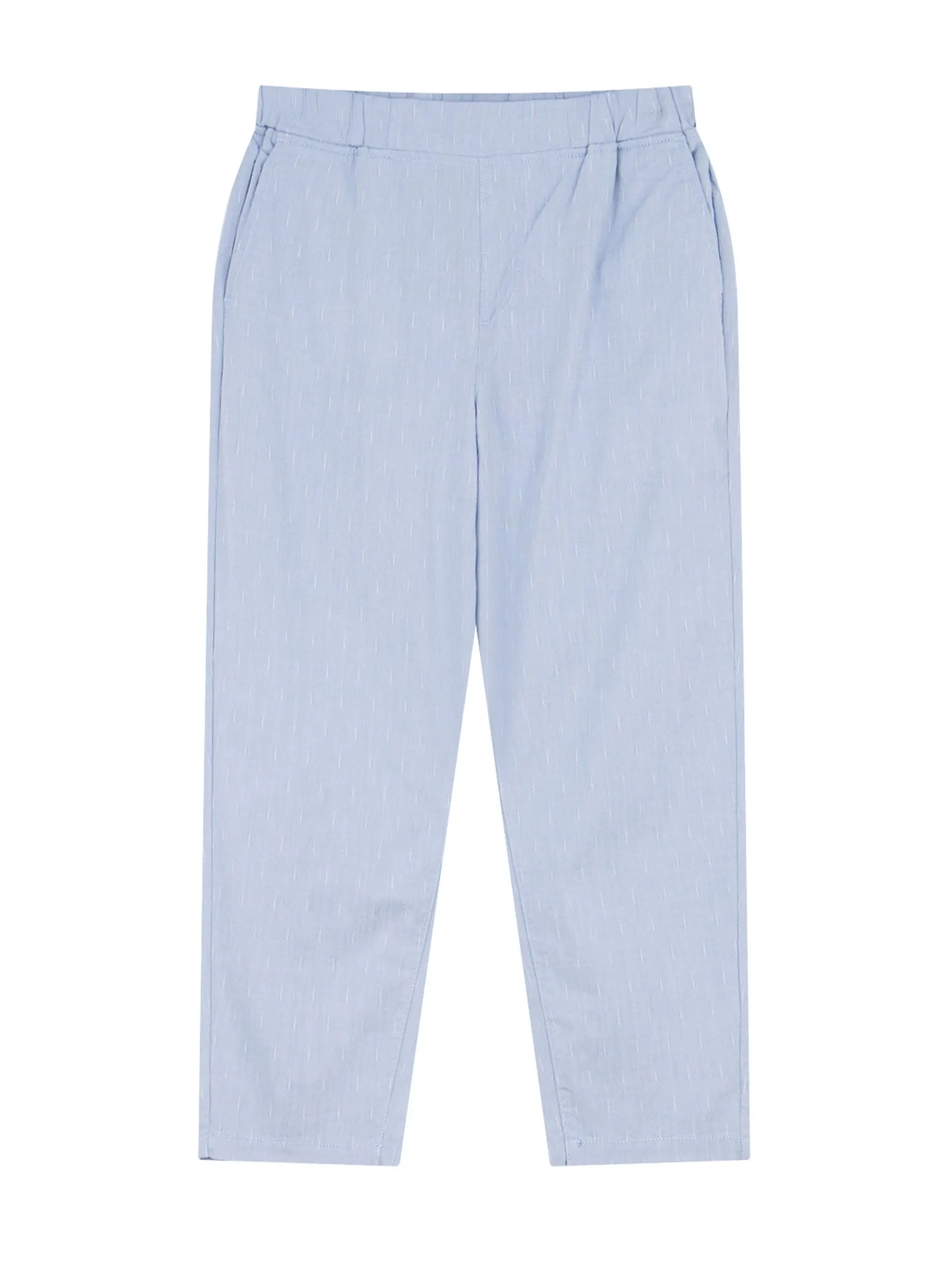 GIORDANO Women's Relaxed Elastic Denim Jeans Light indigo x White