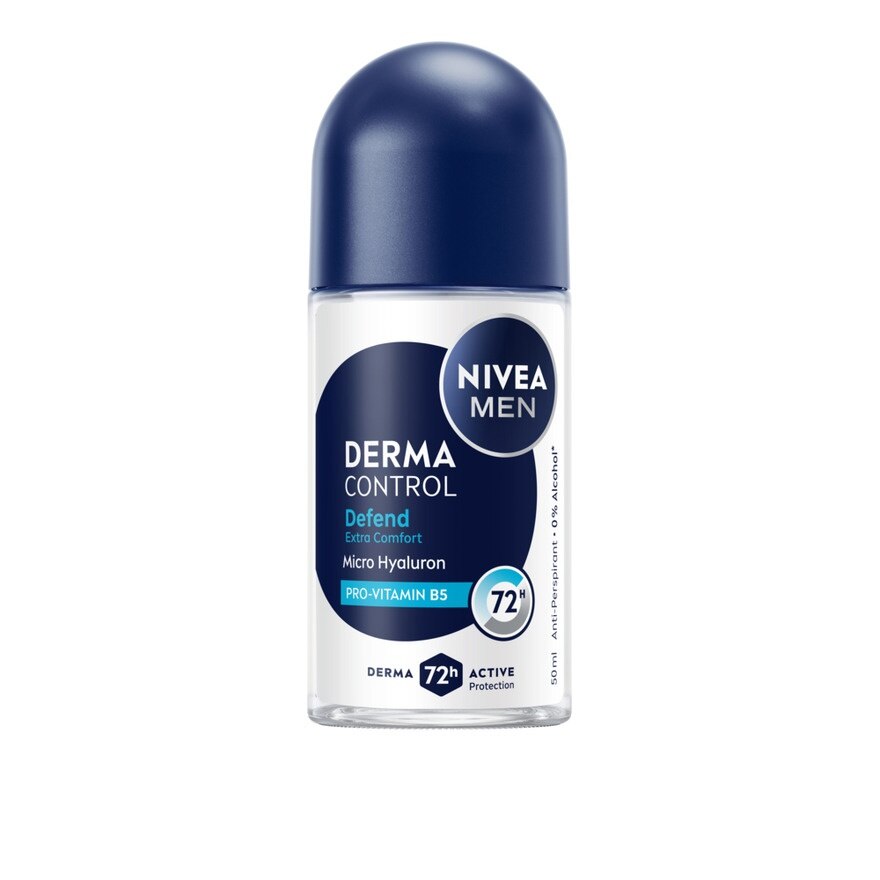 Nivea Men Roll On Derma Control Defend 50 Ml. โรลออนลดเหงื่อ ระงับกลิ่นกาย - Blue