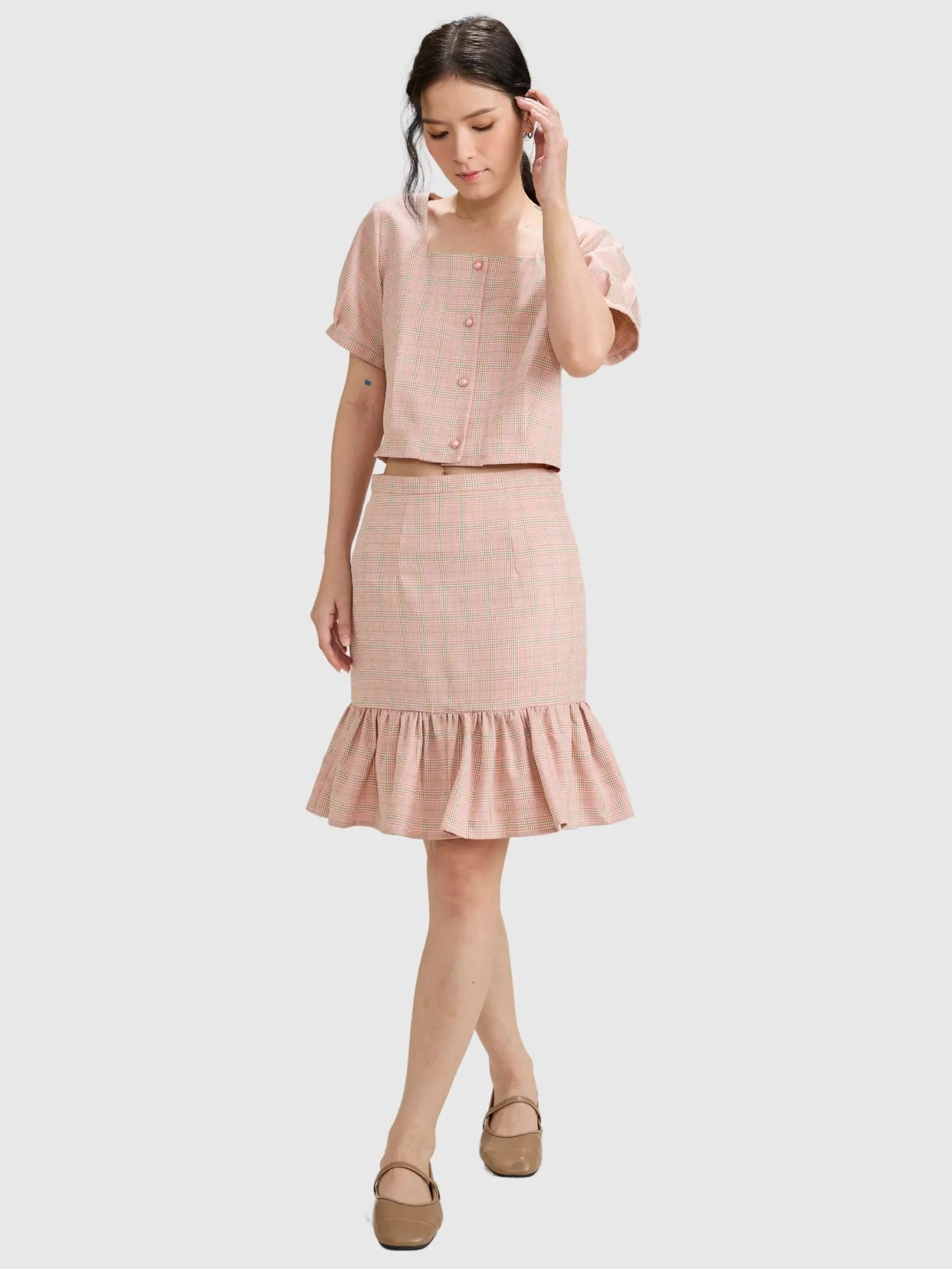 AMILA Women Skirt Short Chack Spun Rose Red