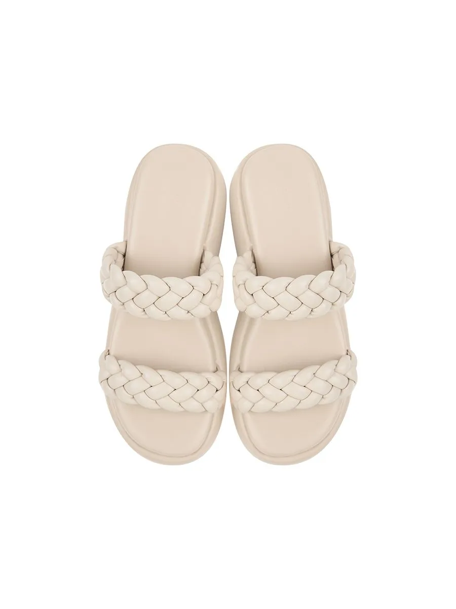 SHU WOMEN  BEDDY 2.5" WOVEN WEDGES - NUDE