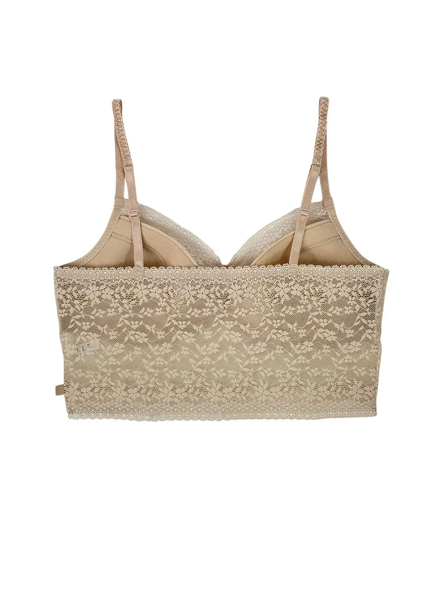 ELLE LINGERIE Women Bra Camisole Collection Romantic Pleat LH1734 BEIGE