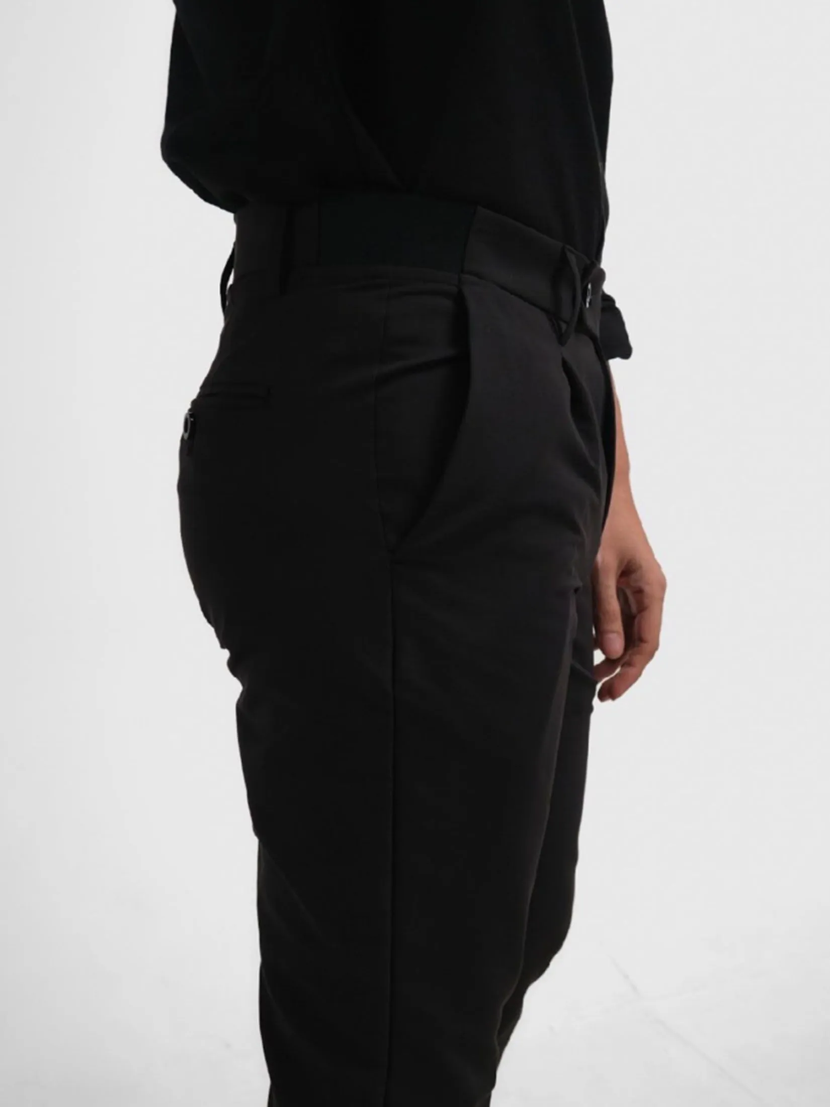 ERA-WON Men's  Cropped Skinny pants Golf fabric  Black