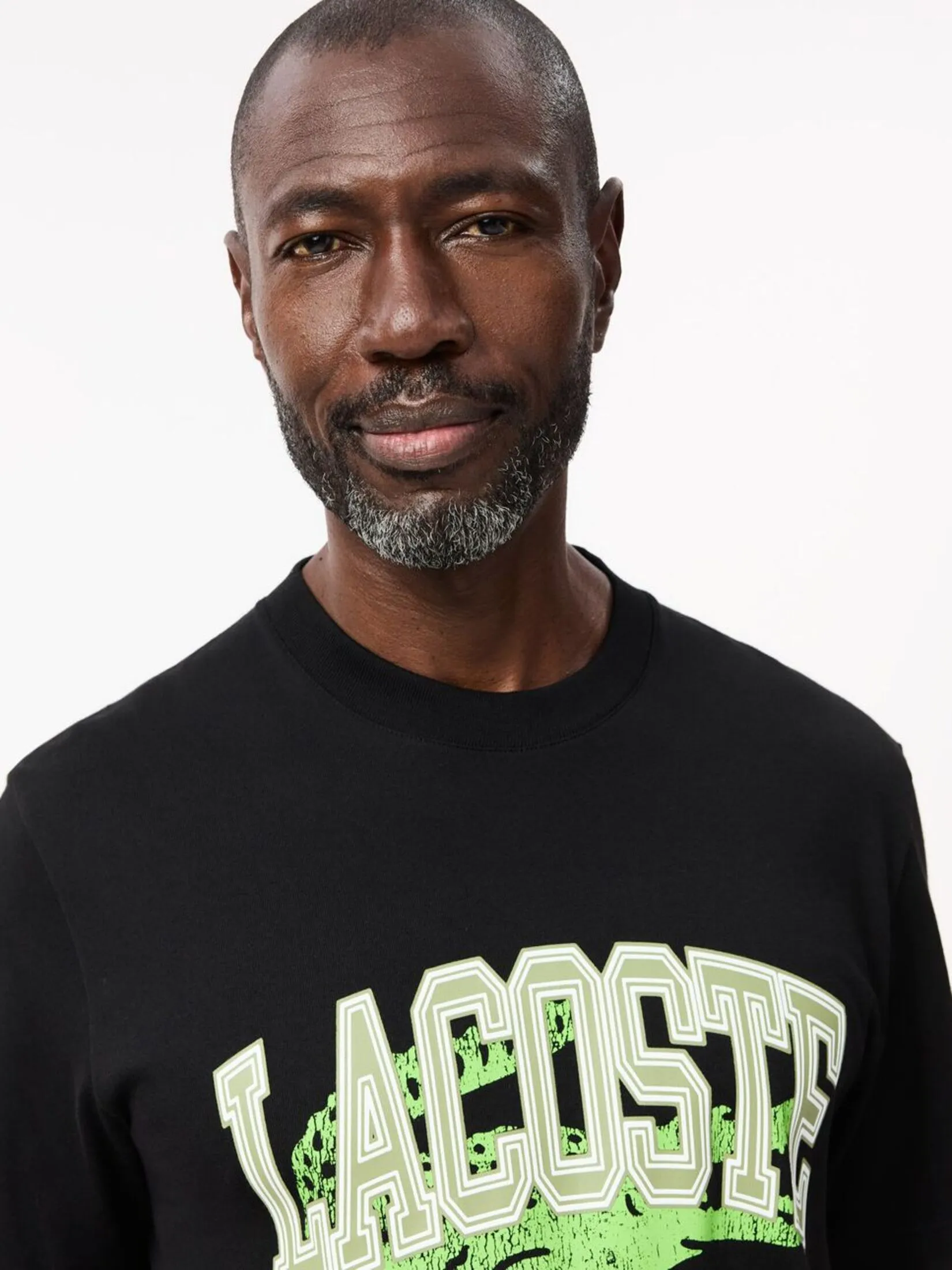 LACOSTE Cotton Jersey Signature T-shirt Black