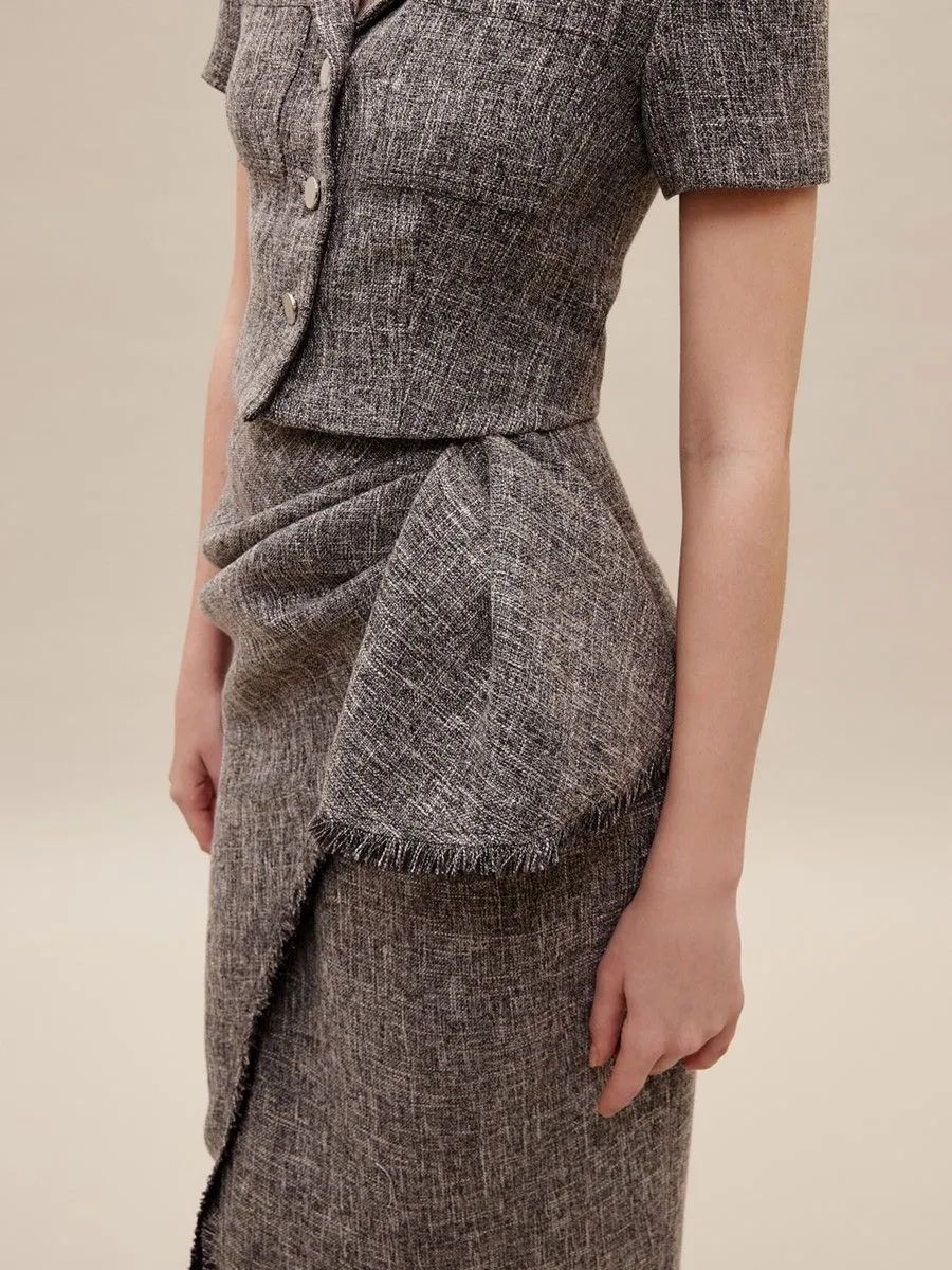 ASAVA ( SS24 )Everly Ruffle Women Midi Skirt Black