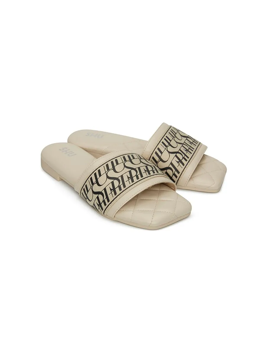 SHU WOMEN- PALETTE SOFT SIGNET ON CANVAS ORIGINAL SANDALS-WHITE CHOC