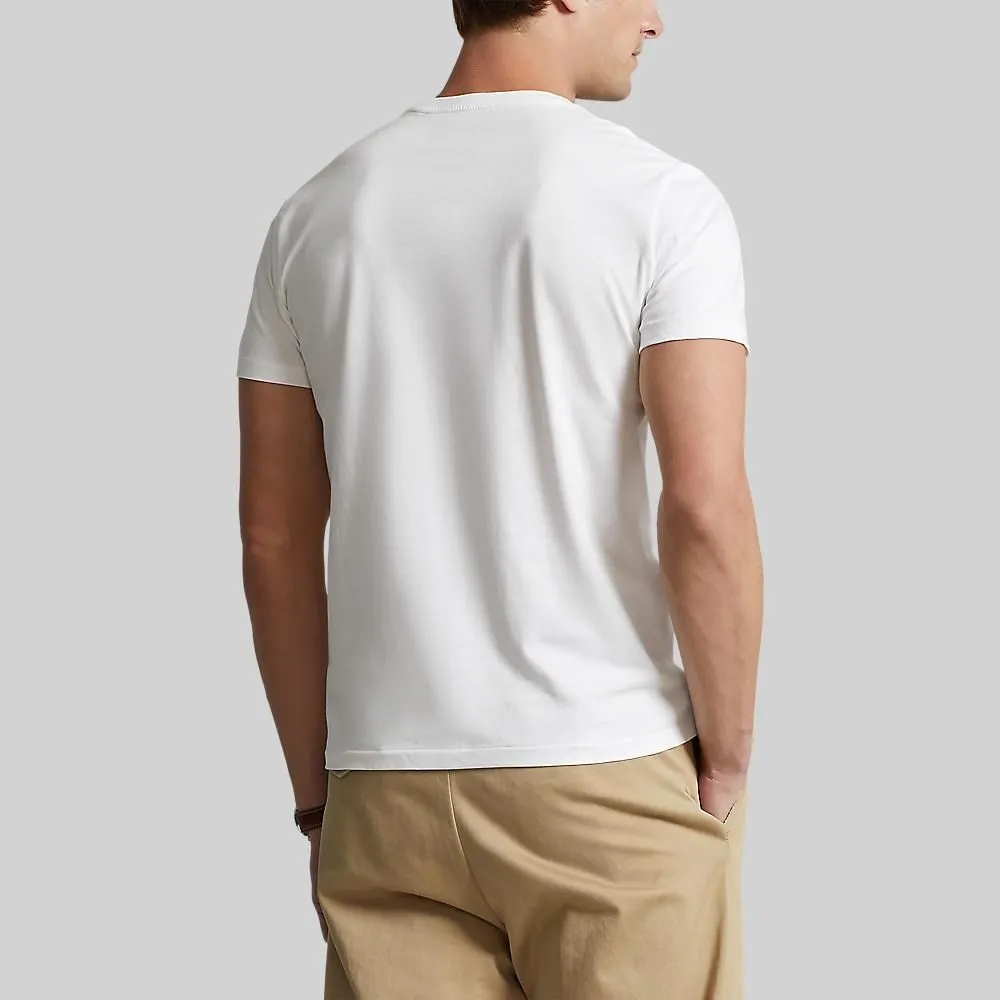 POLO RALPH LAUREN Polo Ralph Lauren TEE-Custom Slim Fit Jersey Crewneck T-Shirt MNPOTSH1N820046 100 WHITE