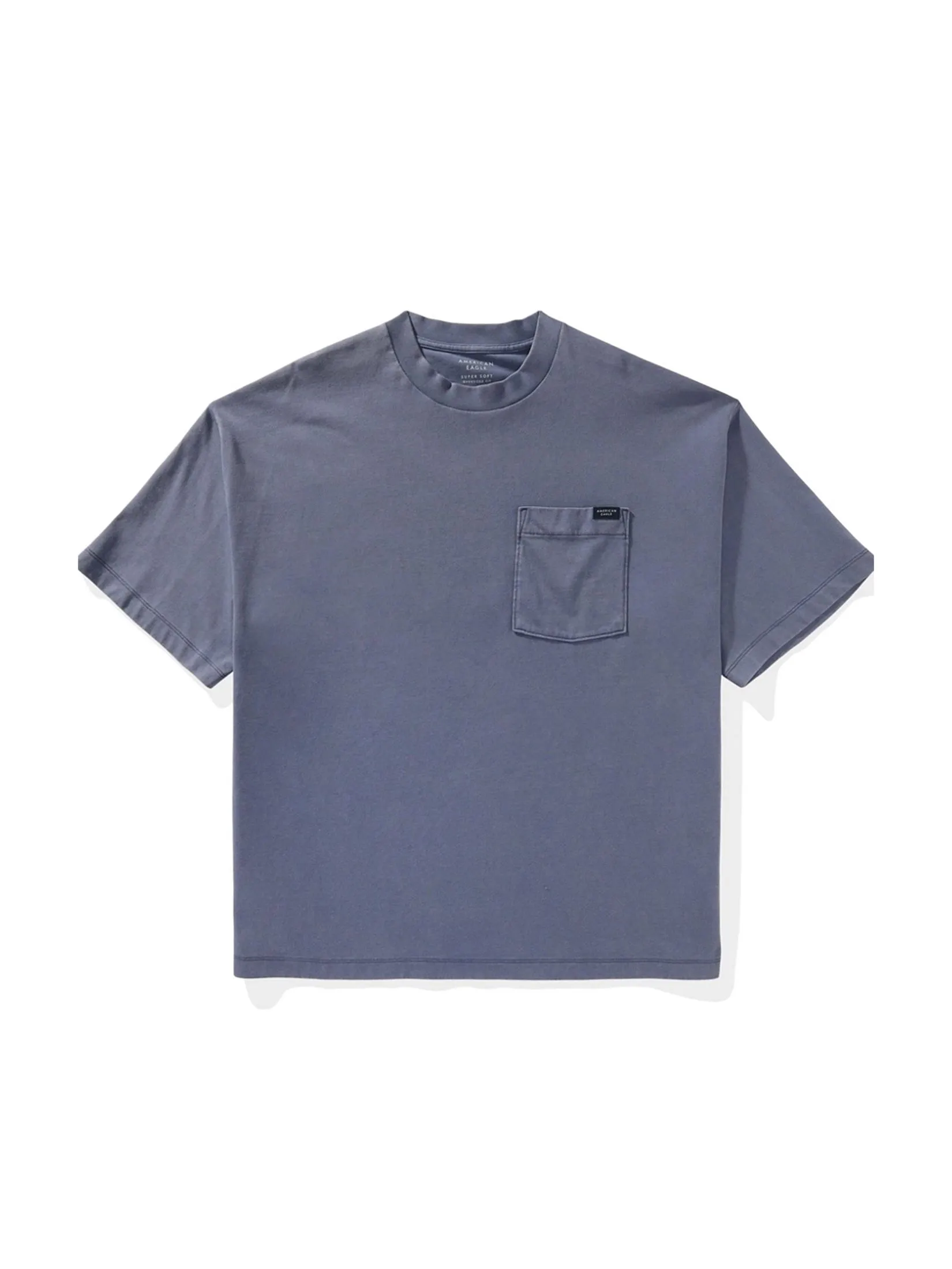 AMERICAN EAGLE MEN K - HVY WT OVERSIZED TEE MAGIC WHITE WASH 510 BLUE HAVEN