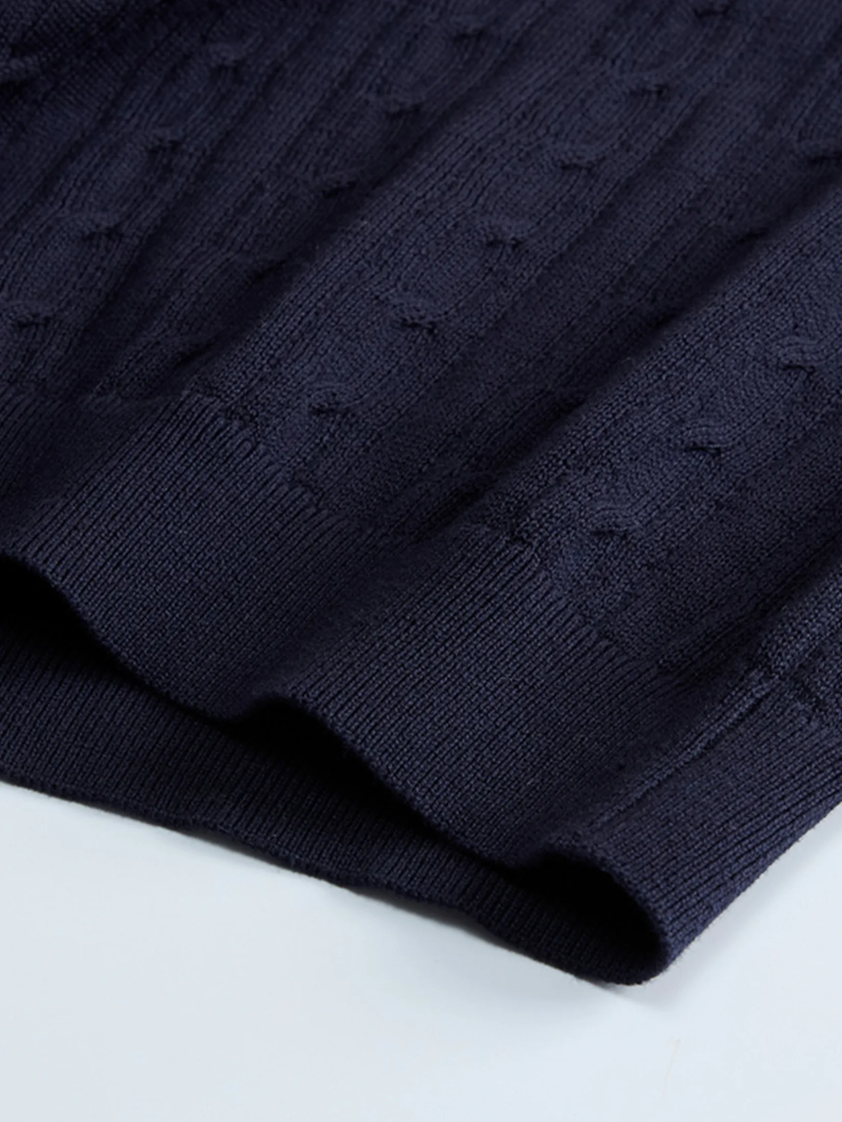 GIORDANO Men s Online Exclusive Cable Knit Polo Pullover Sweater (Korea) Dark blue