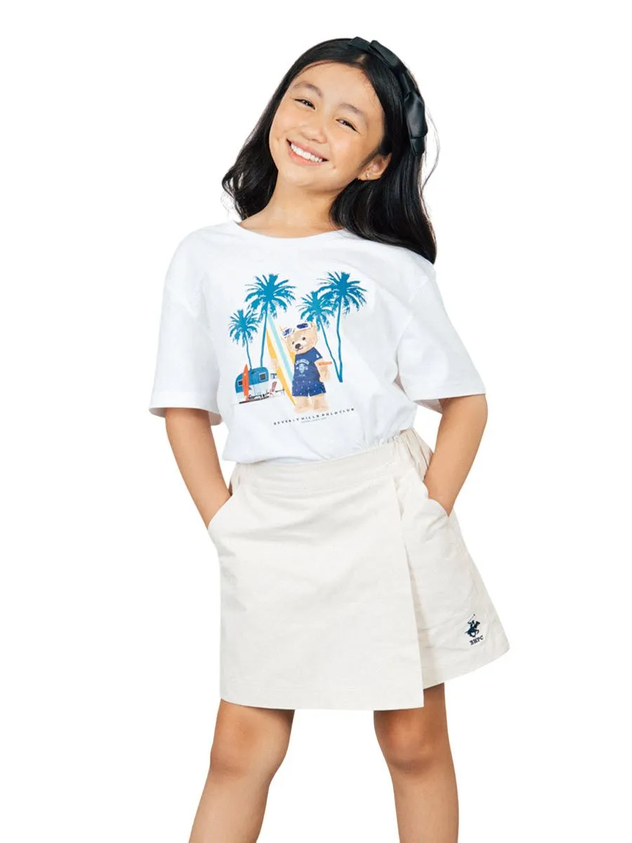 BEVERLY HILLS POLO CLUB Cream Girls Skorts Model KT2C001 Size - L