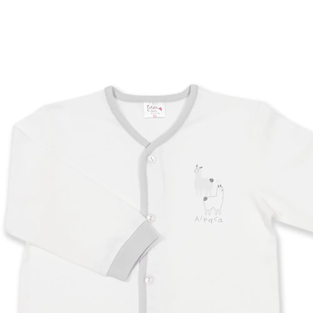 AUKA Gray ,Infant and Todddler Long-sleeved Open shoulder T-shirt, Auka Cocoa Alpaca.