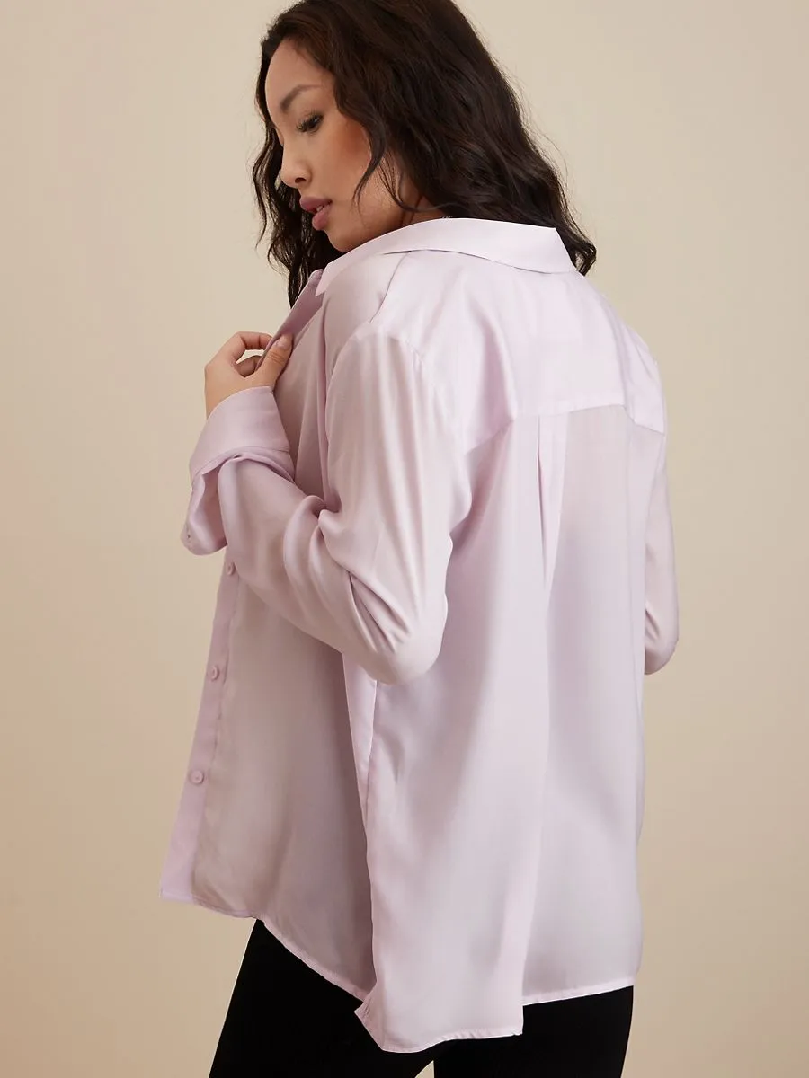 AMERICAN EAGLE WOMEN  CORE SLIM SHIRT 507 LIVELY LILAC