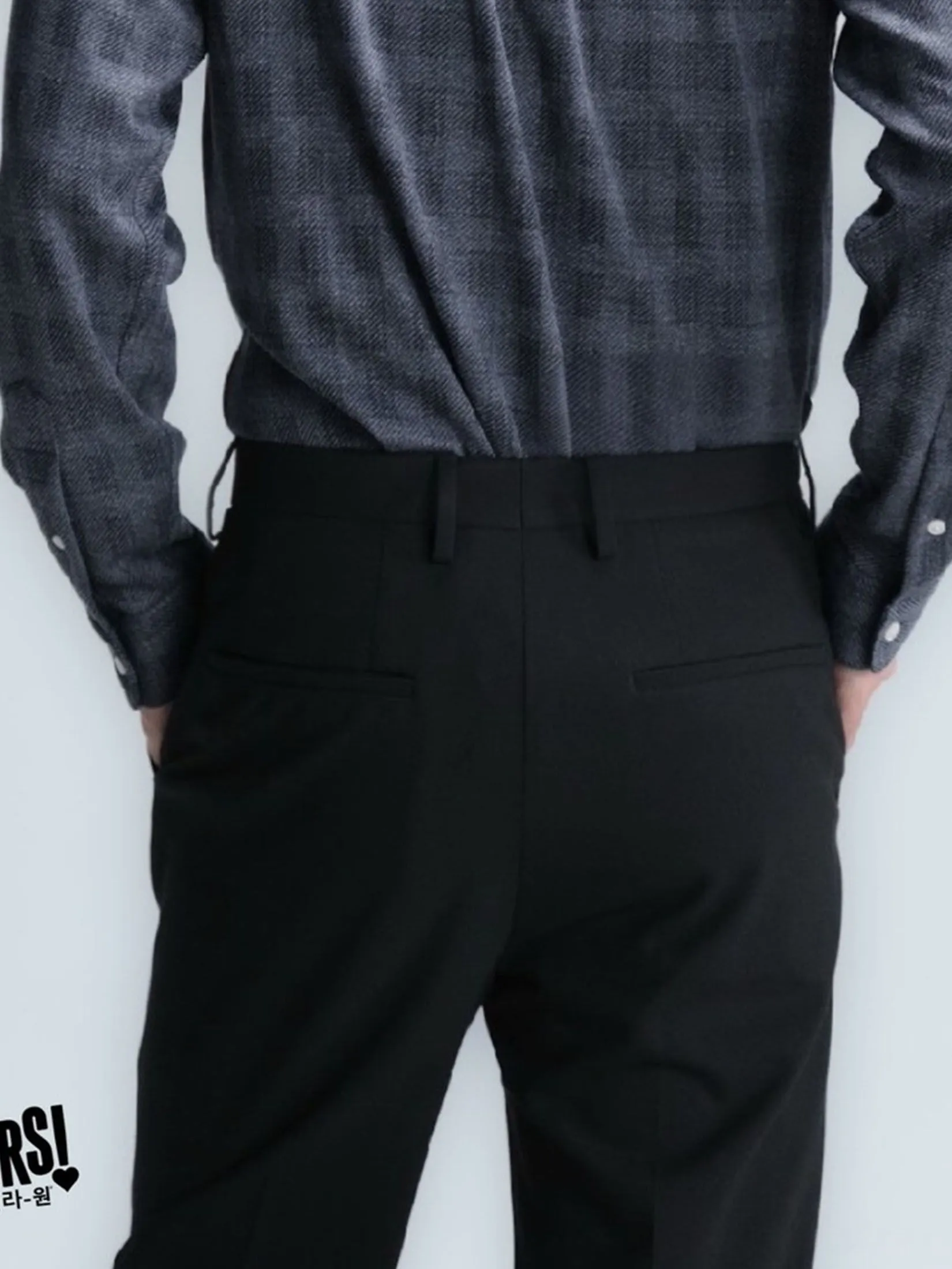 ERA-WON Men Semi Flare pant black