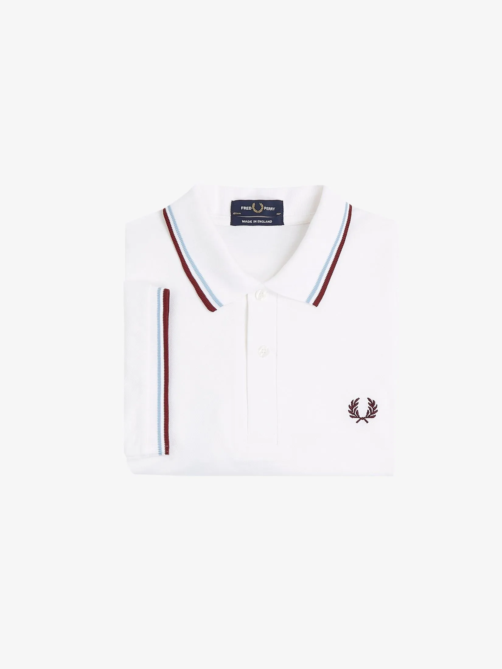 FRED PERRY Men Polo Shirt Twin Tipped Fred Perry White